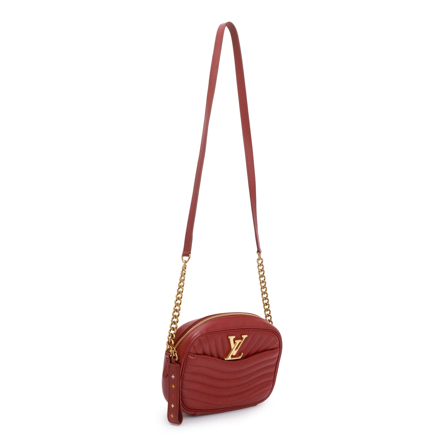 Louis Vuitton Red Calfskin Leather New Wave Camera Bag