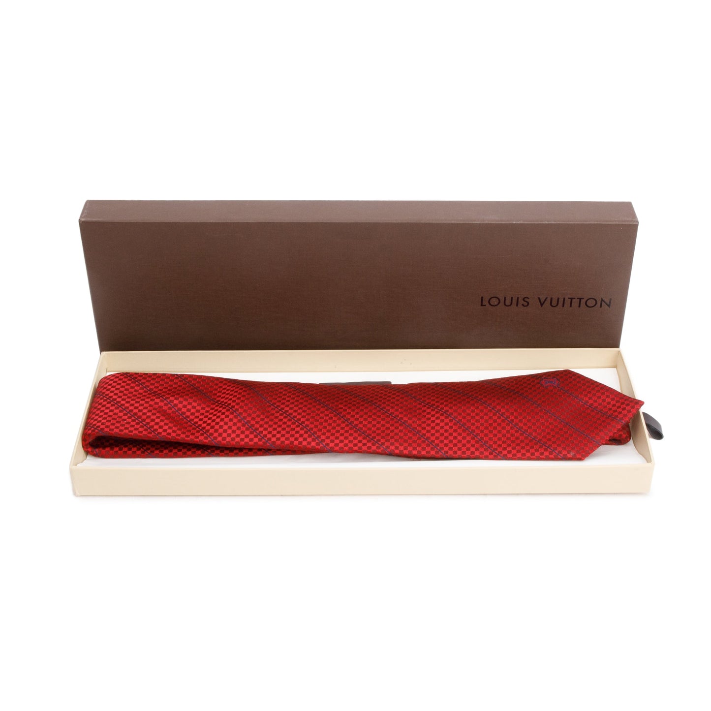 Louis Vuitton Red Classic Silk Tie