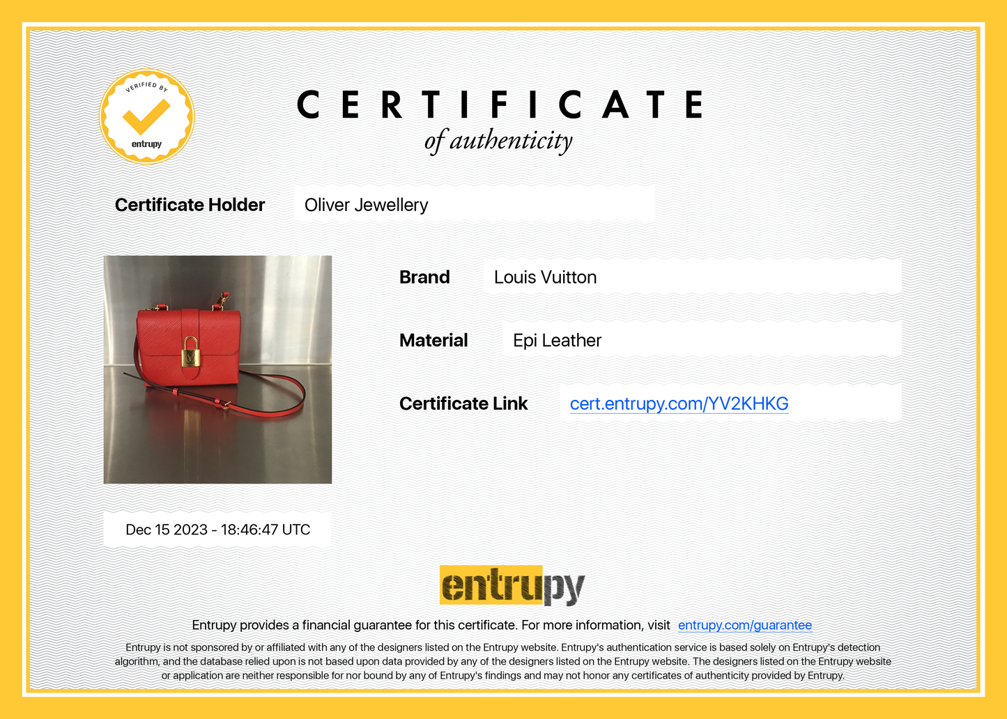 Louis Vuitton Red Epi Leather Locky BB
