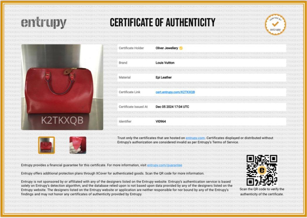 Louis Vuitton Red Epi Leather Speedy 30