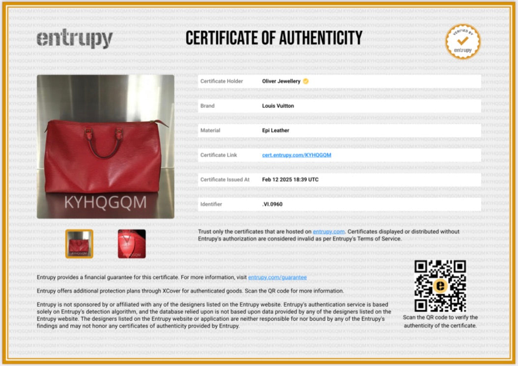 Louis Vuitton Red Epi Leather Speedy 40