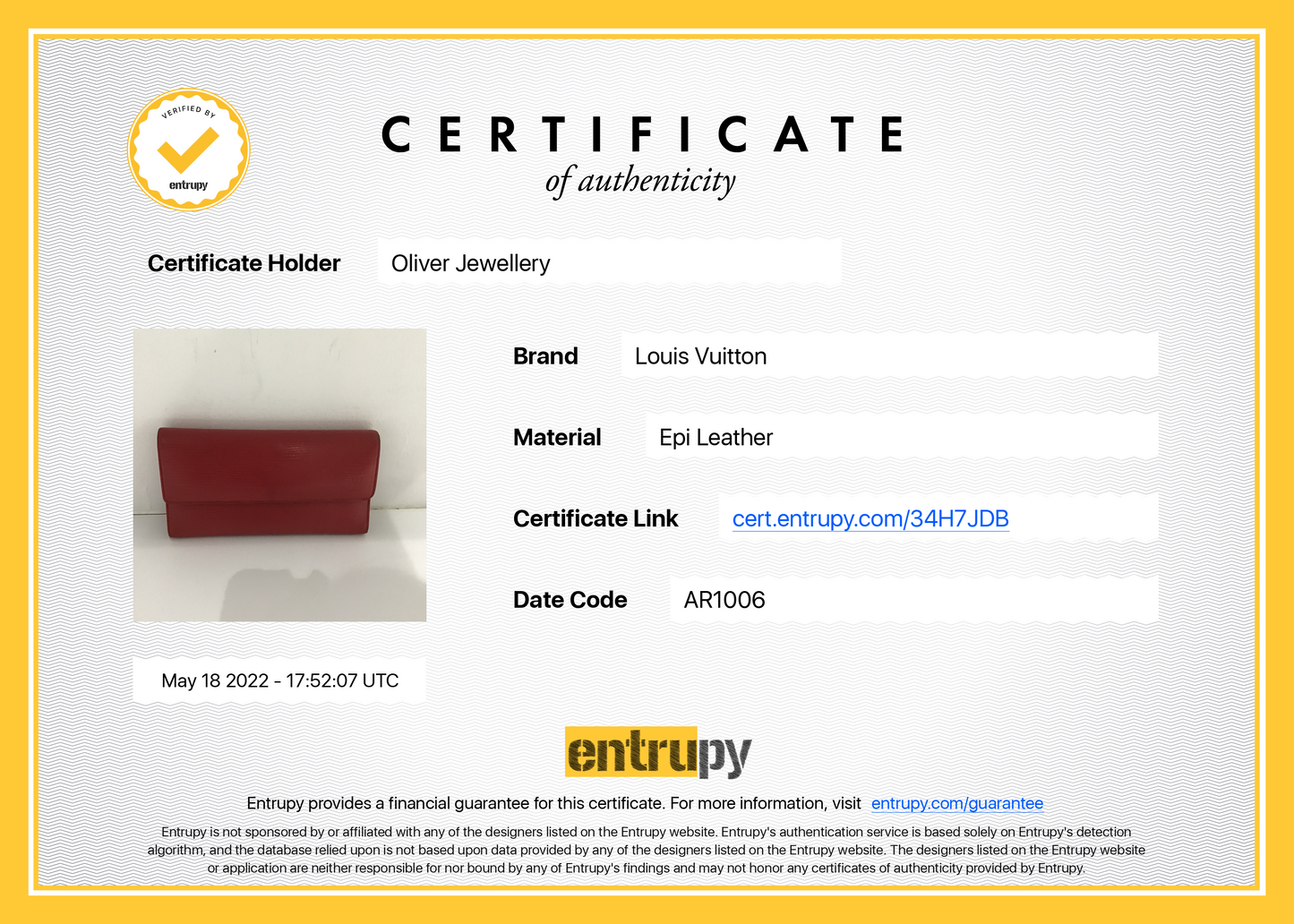 Louis Vuitton Red Epi Porte Tresor International Wallet