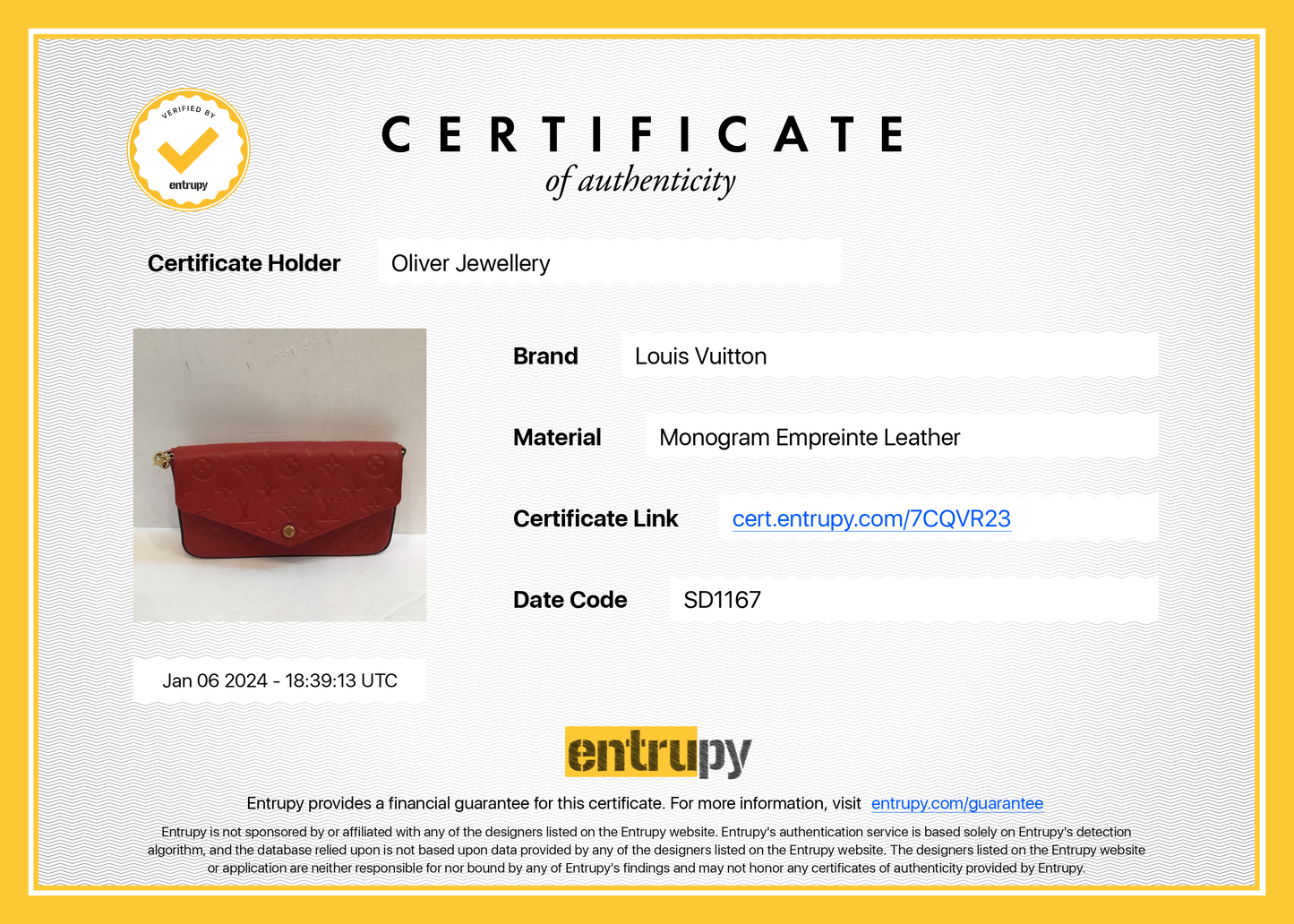 Louis Vuitton Red Monogram Empreinte Leather Felicie Pochette