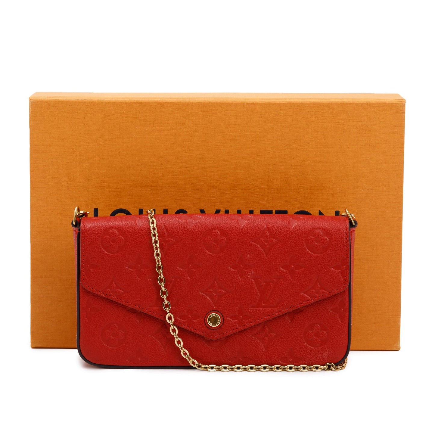 Louis Vuitton Red Monogram Empreinte Leather Felicie Pochette