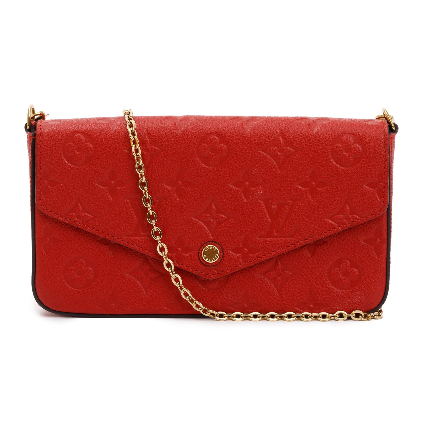 Louis Vuitton Red Monogram Empreinte Leather Felicie Pochette