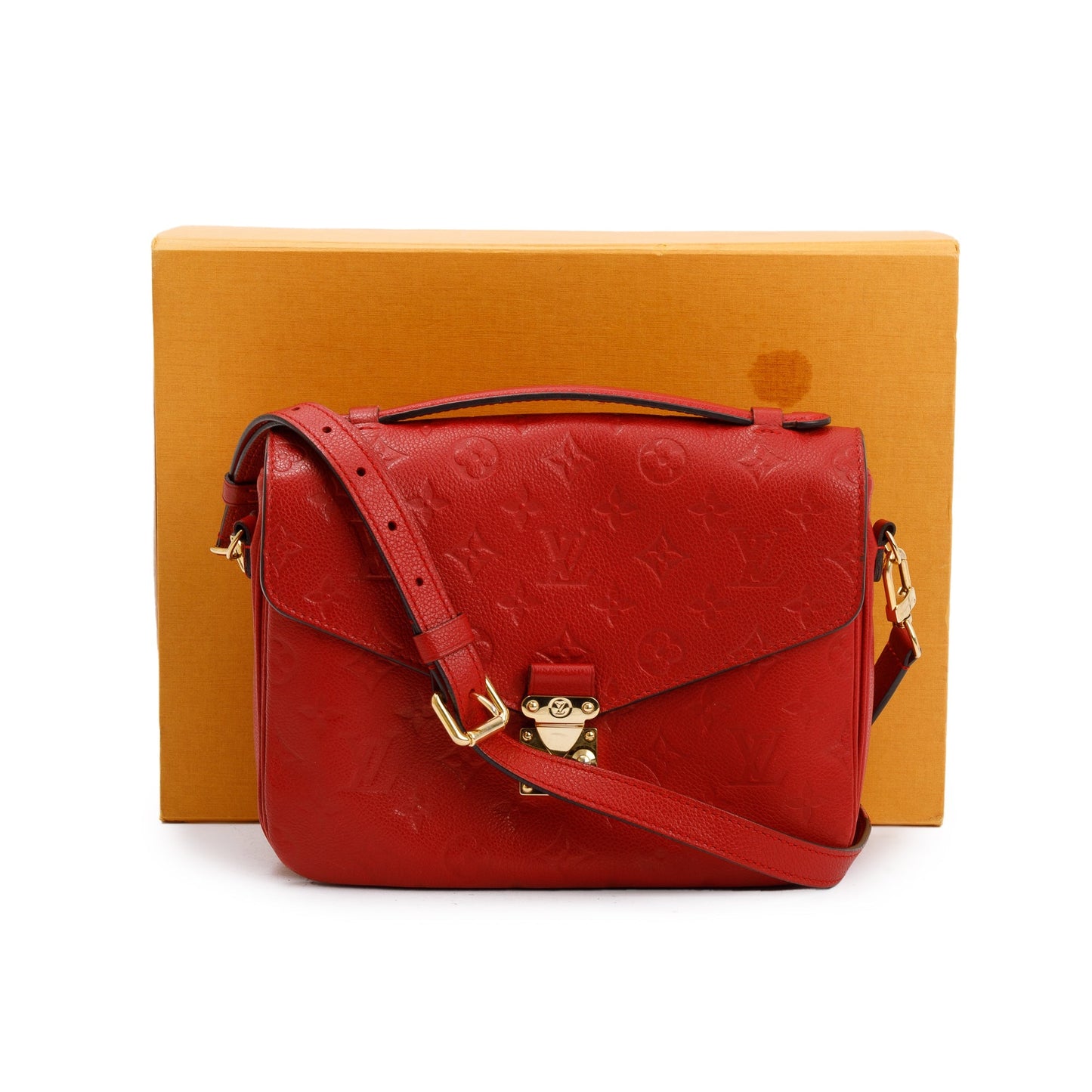 Louis Vuitton Red Monogram Empreinte Leather Pochette Metis