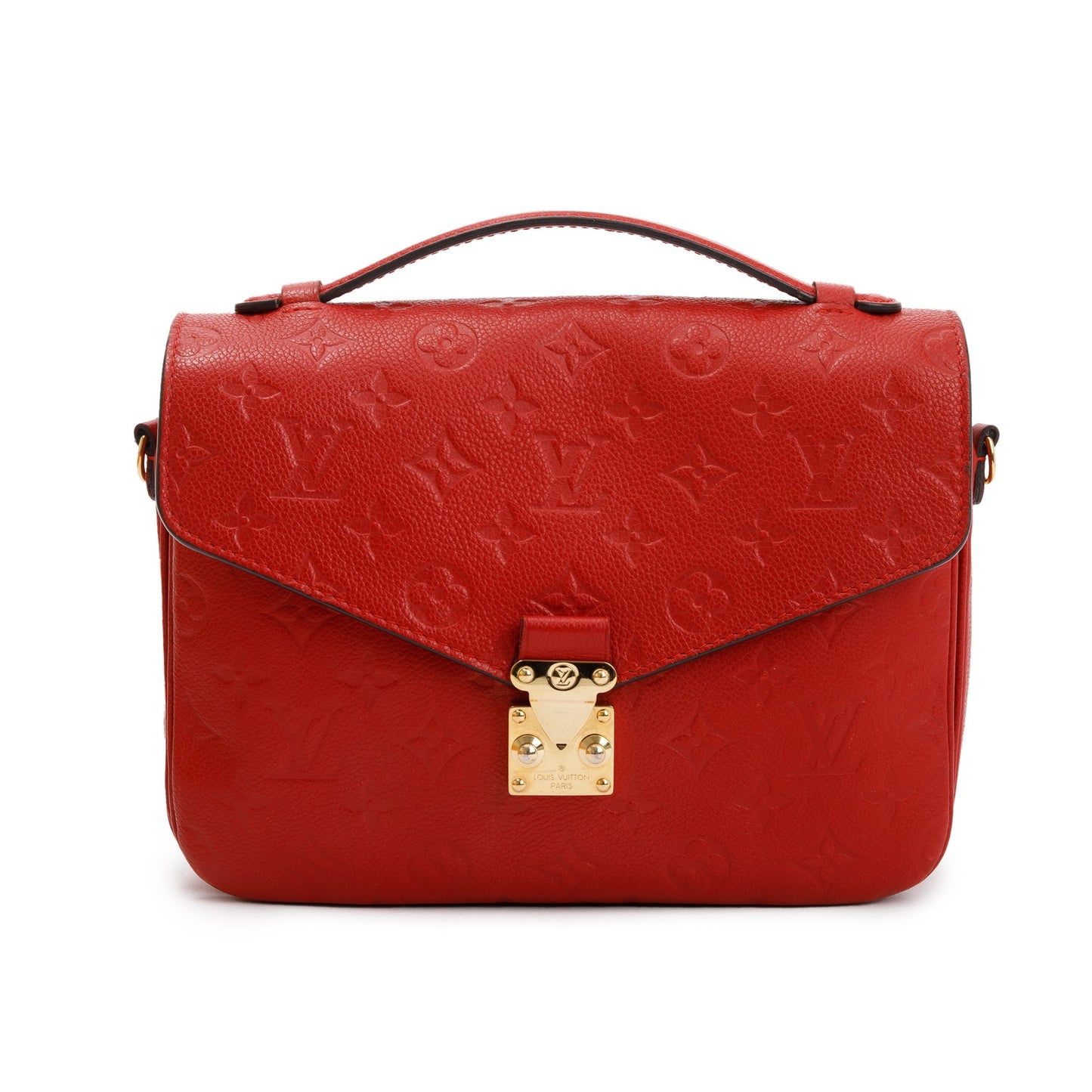 Louis Vuitton Red Monogram Empreinte Leather Pochette Metis