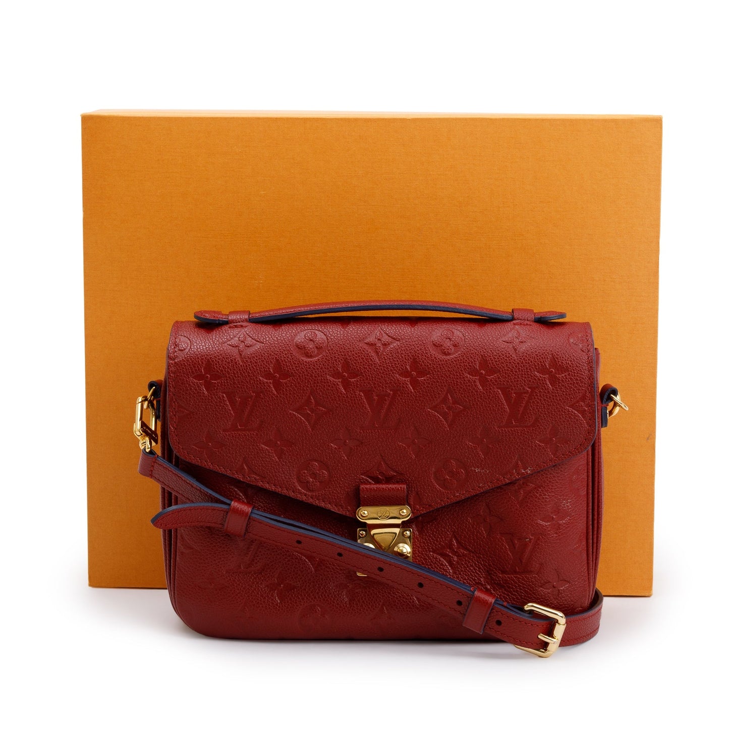 Louis Vuitton Red Monogram Empreinte Leather Pochette Metis