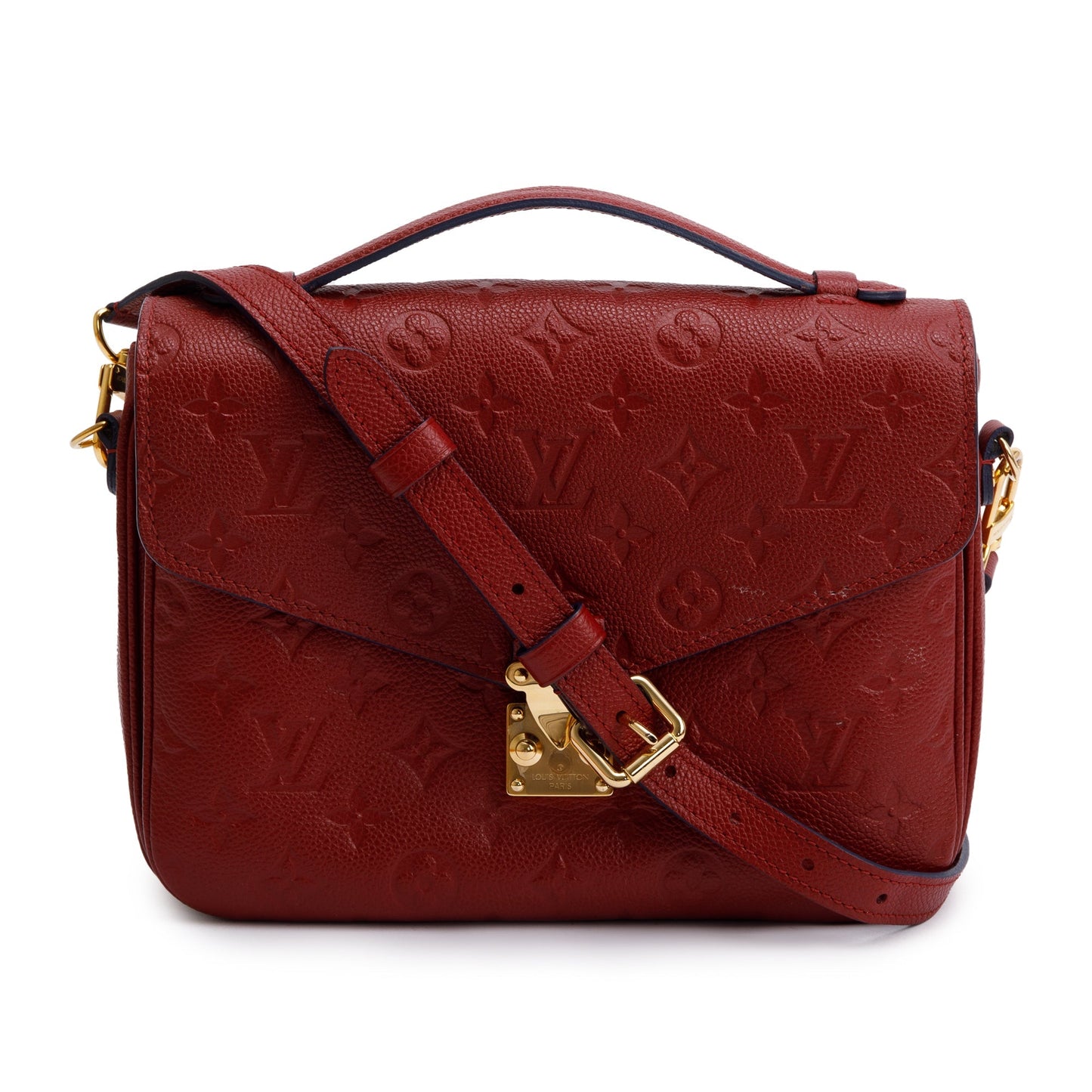 Louis Vuitton Red Monogram Empreinte Leather Pochette Metis