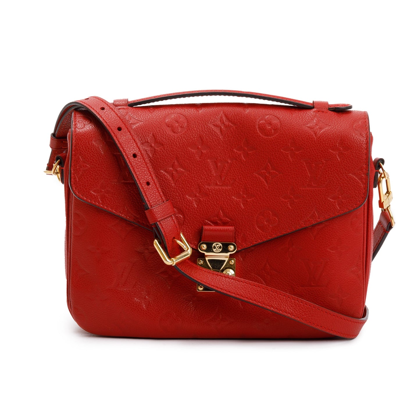 Louis Vuitton Red Monogram Empreinte Leather Pochette Metis