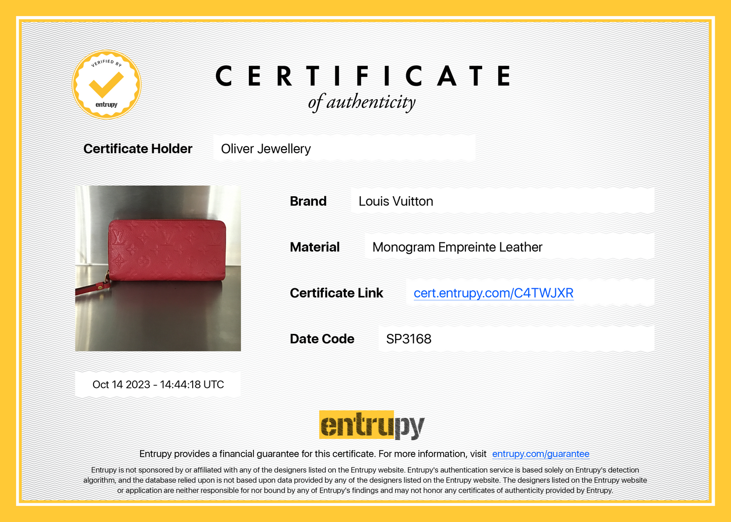 Louis Vuitton Red Monogram Empreinte Leather Zippy Wallet