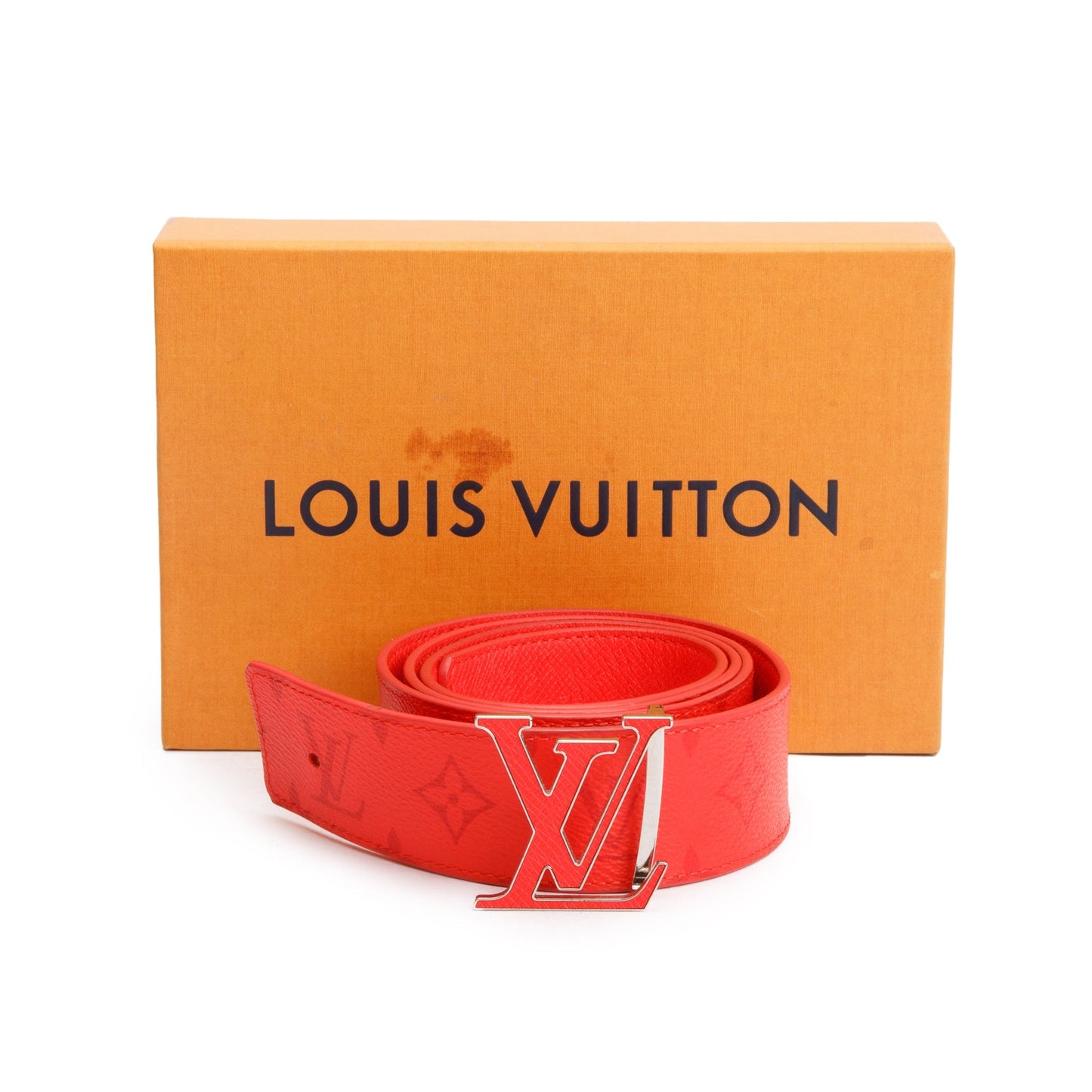 Louis Vuitton Red Monogram LV Initiales 40 MM Reversible Belt, 100 40