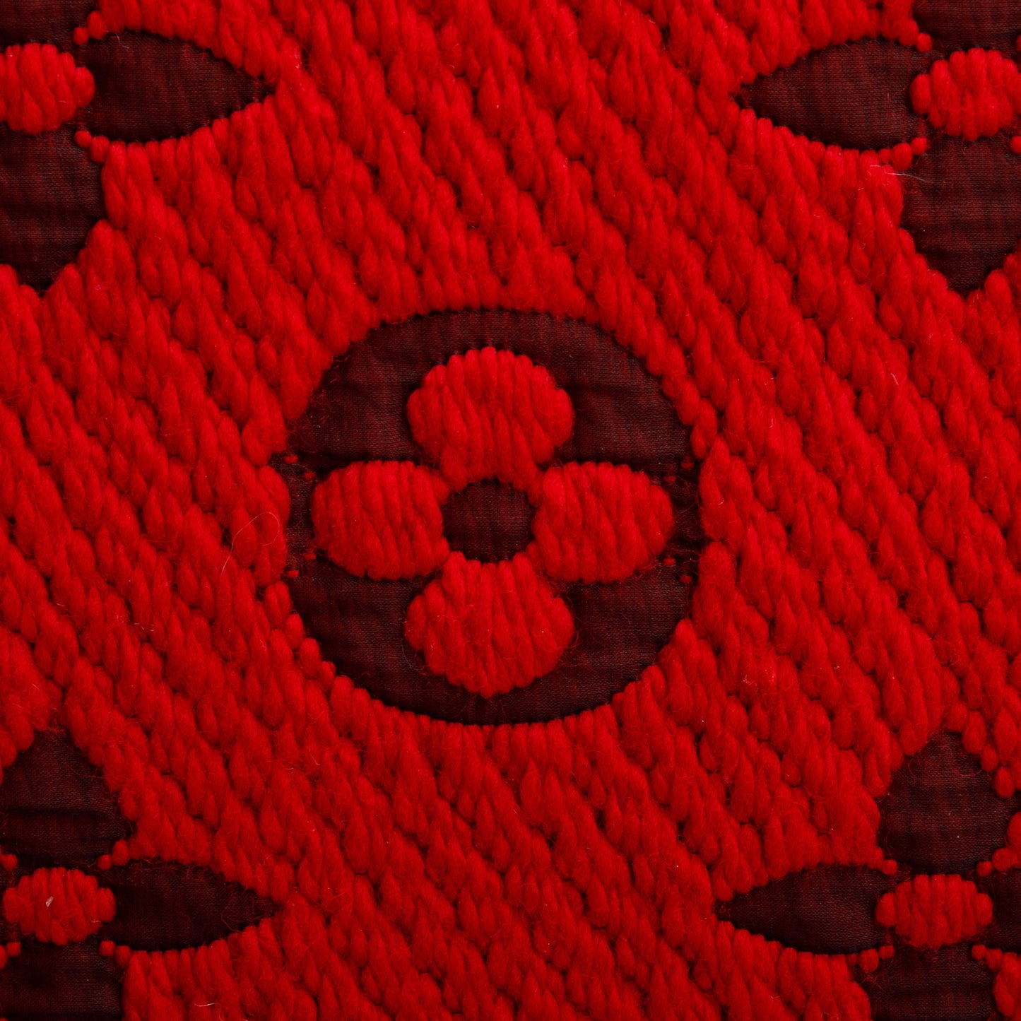 Louis Vuitton Red Monogram Logomania Wool Silk Scarf