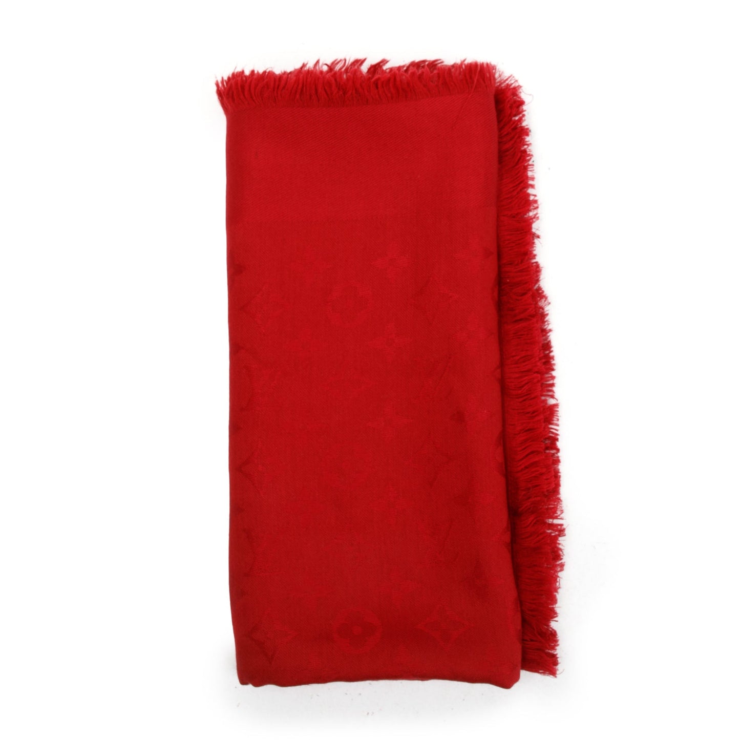 Louis Vuitton Red Monogram Silk/Wool Shawl Scarf