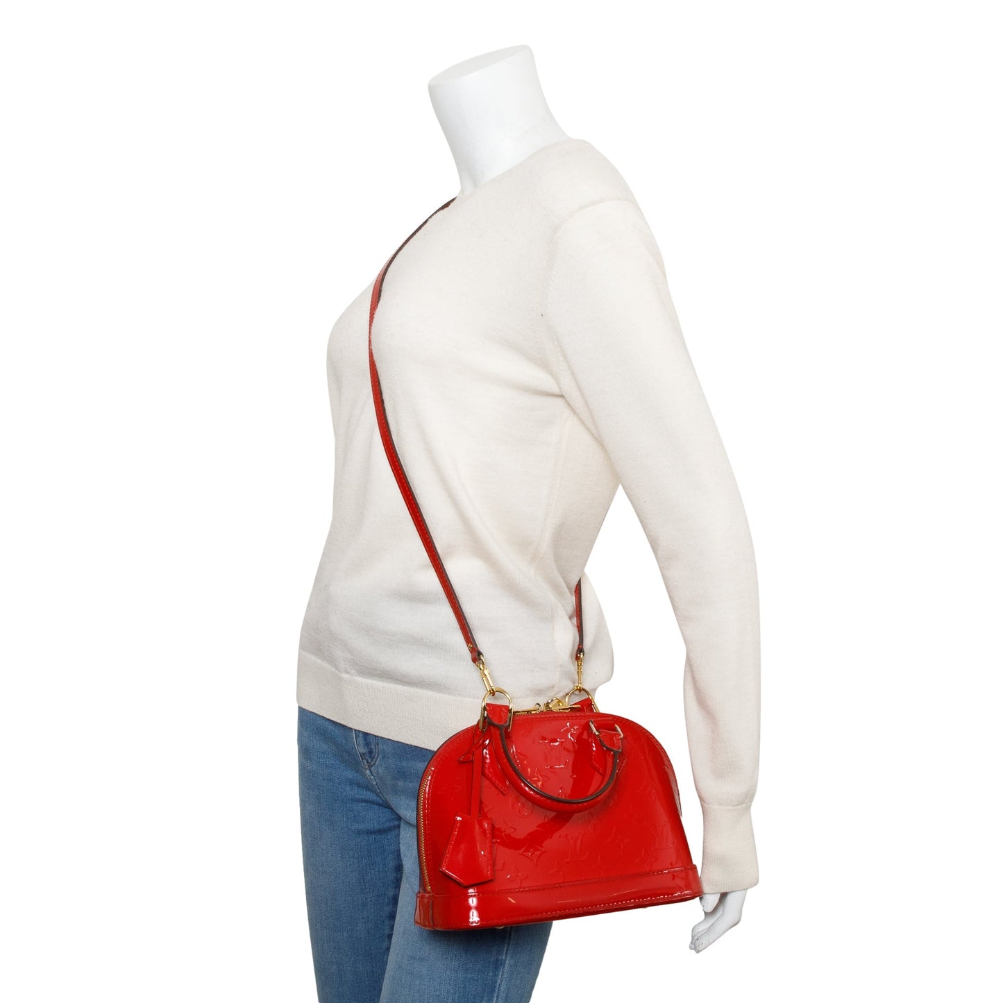 Louis Vuitton Red Monogram Vernis Leather Alma BB