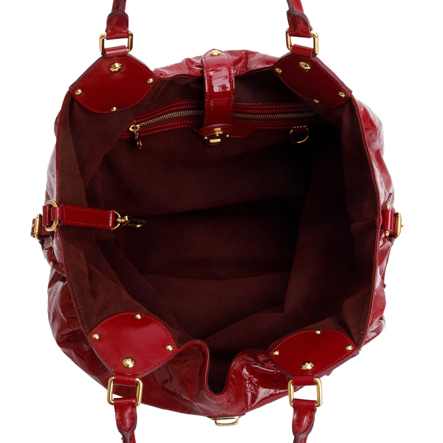 Louis Vuitton Red Patent Mahina Leather L Hobo