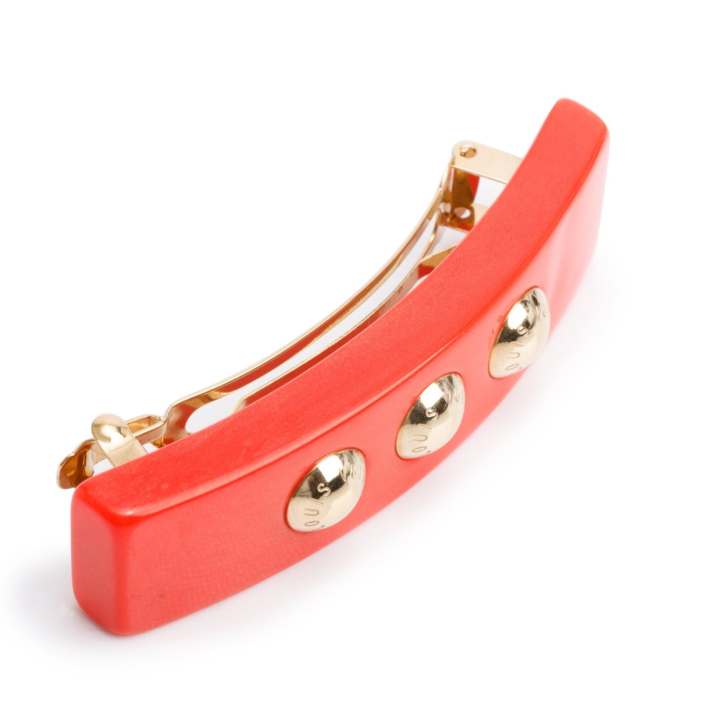 Louis Vuitton Red Resin Stud Embellished Nanogram Single Hair Clip