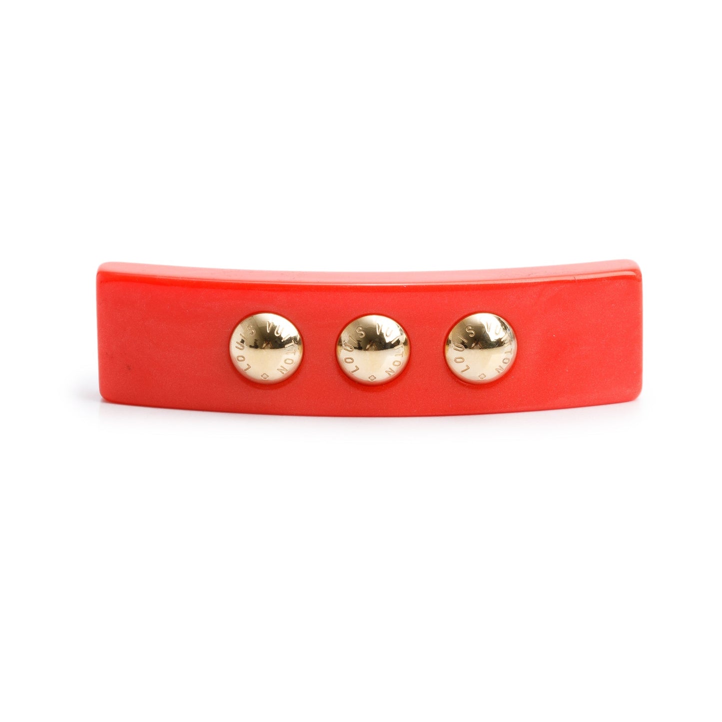 Louis Vuitton Red Resin Stud Embellished Nanogram Single Hair Clip