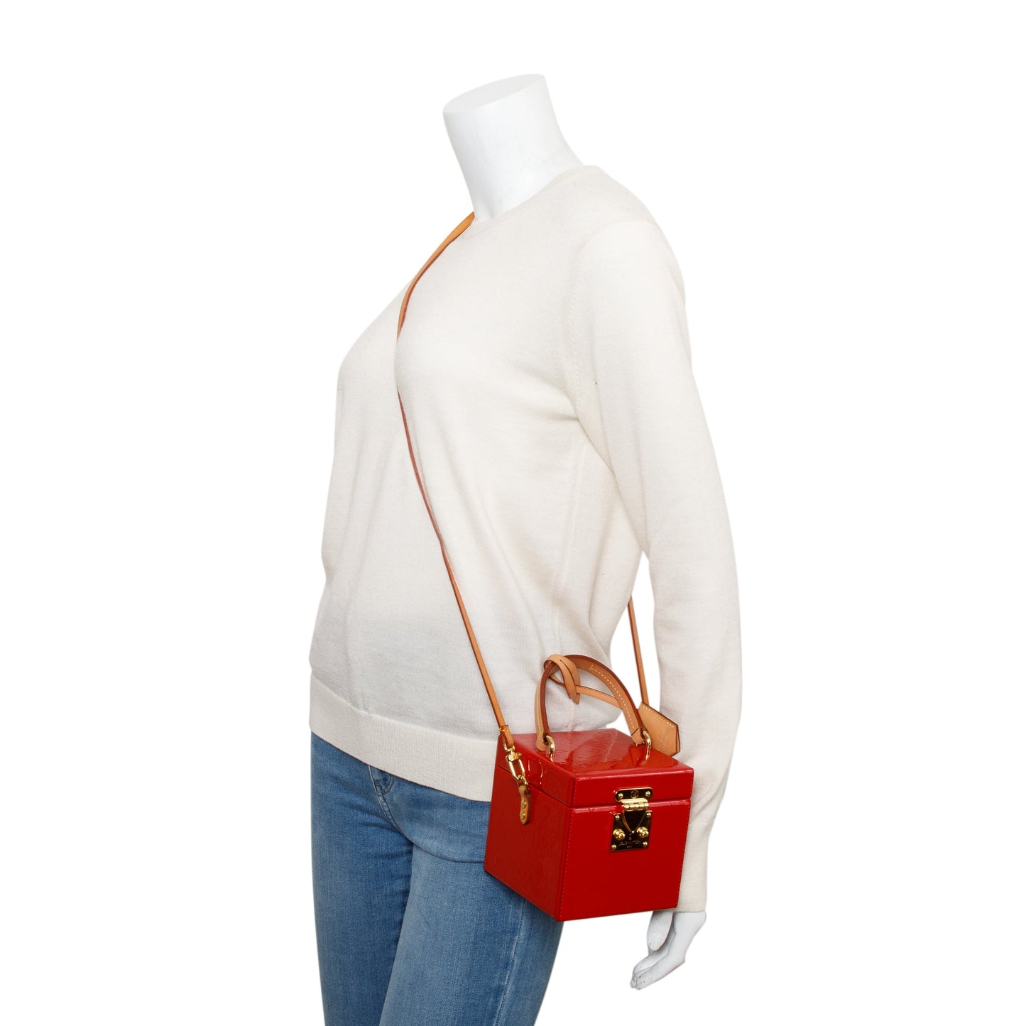Louis Vuitton Red Vernis Leather Bleecker Box