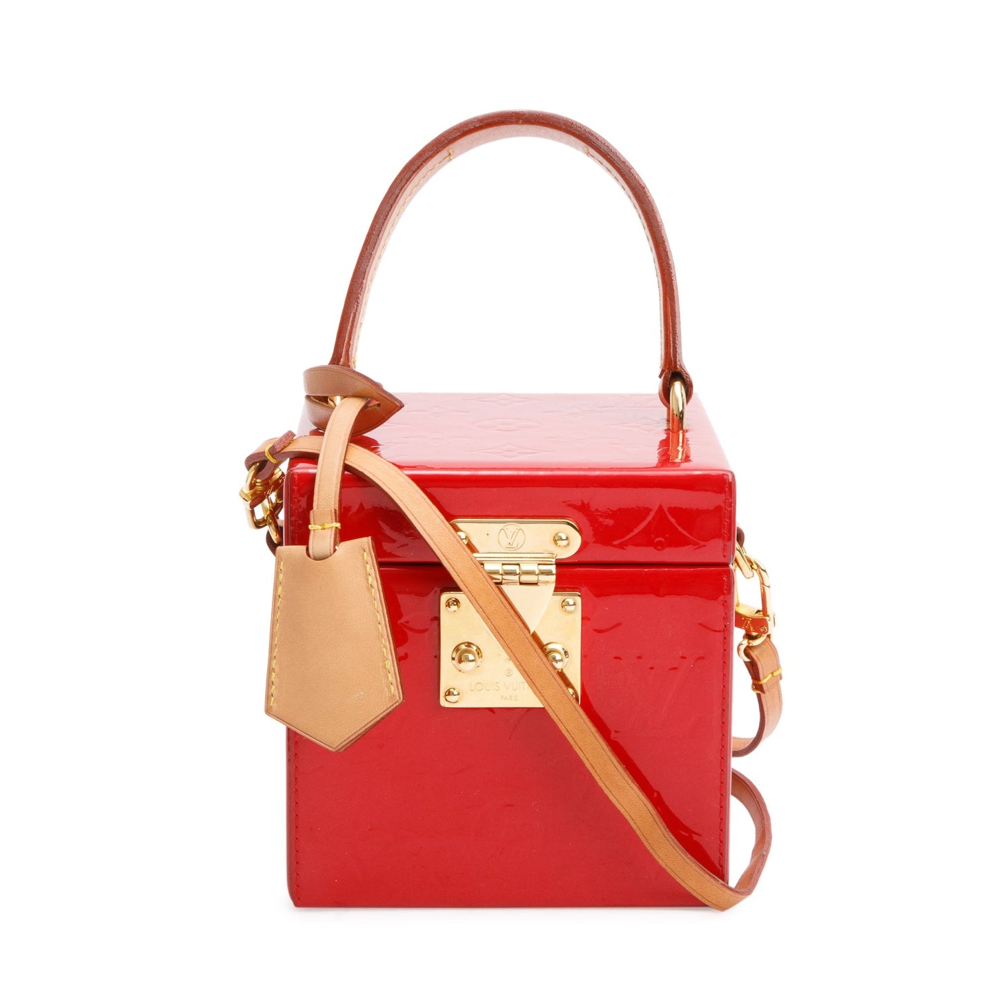 Louis Vuitton Red Vernis Leather Bleecker Box