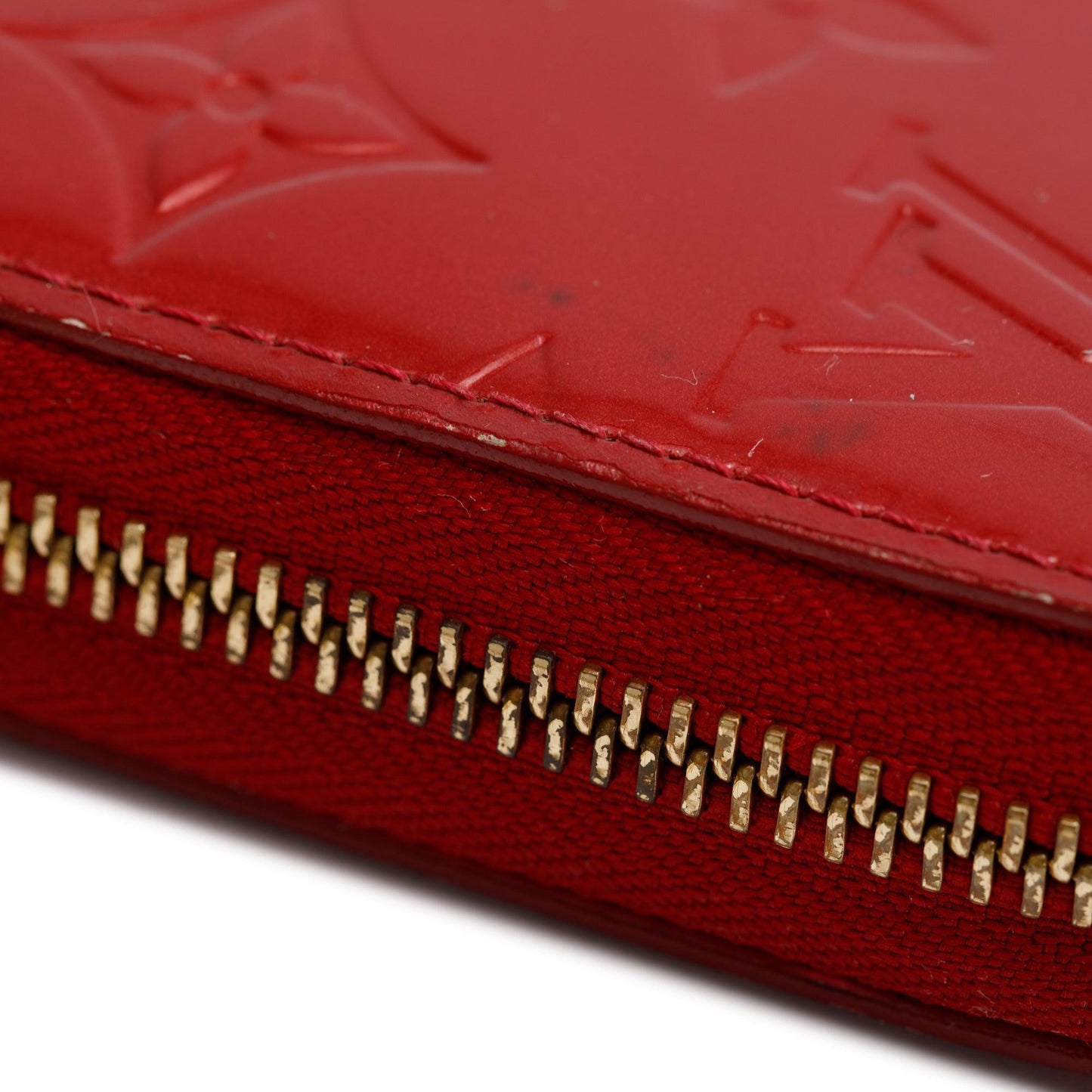 Louis Vuitton Red Vernis Leather Zippy Wallet