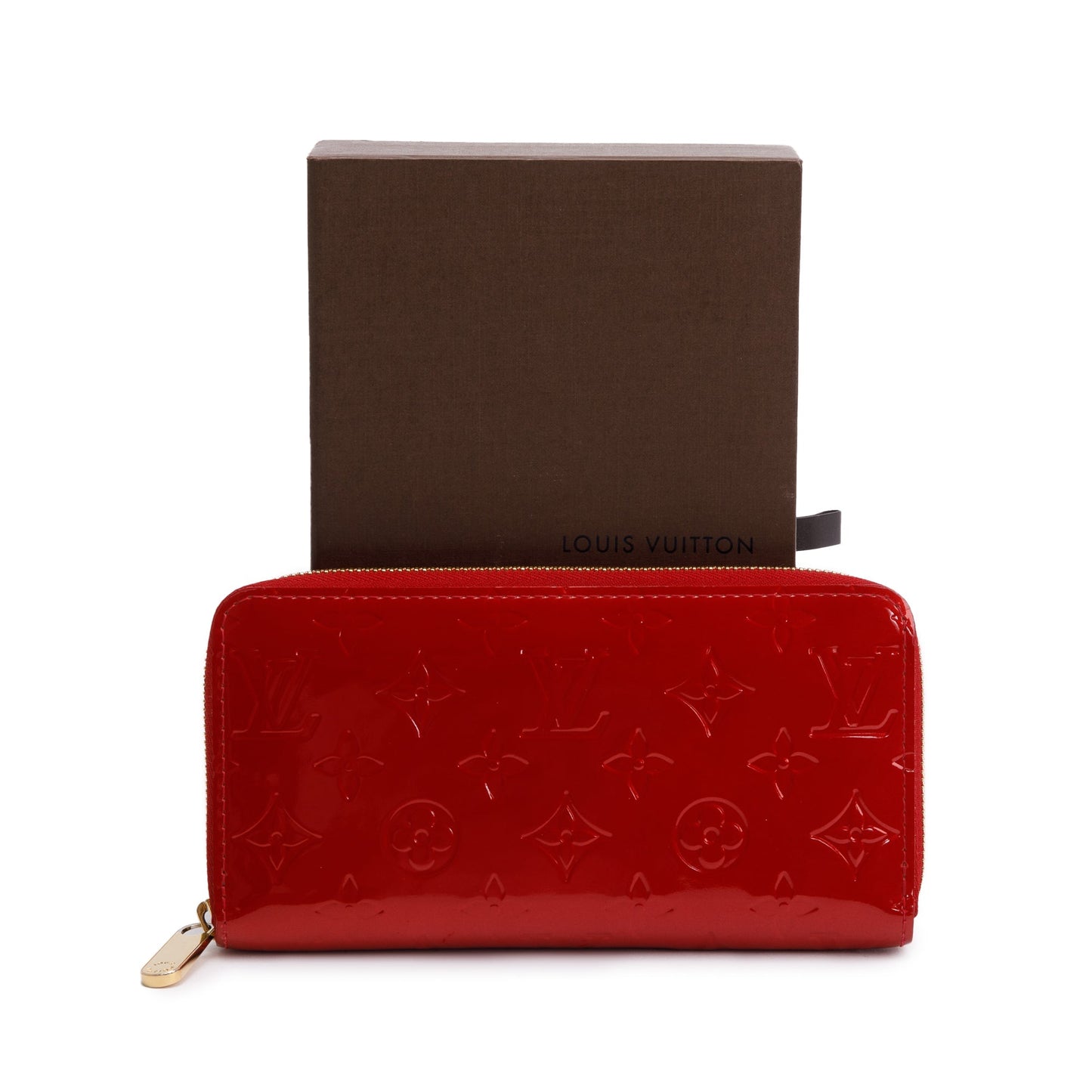 Louis Vuitton Red Vernis Leather Zippy Wallet
