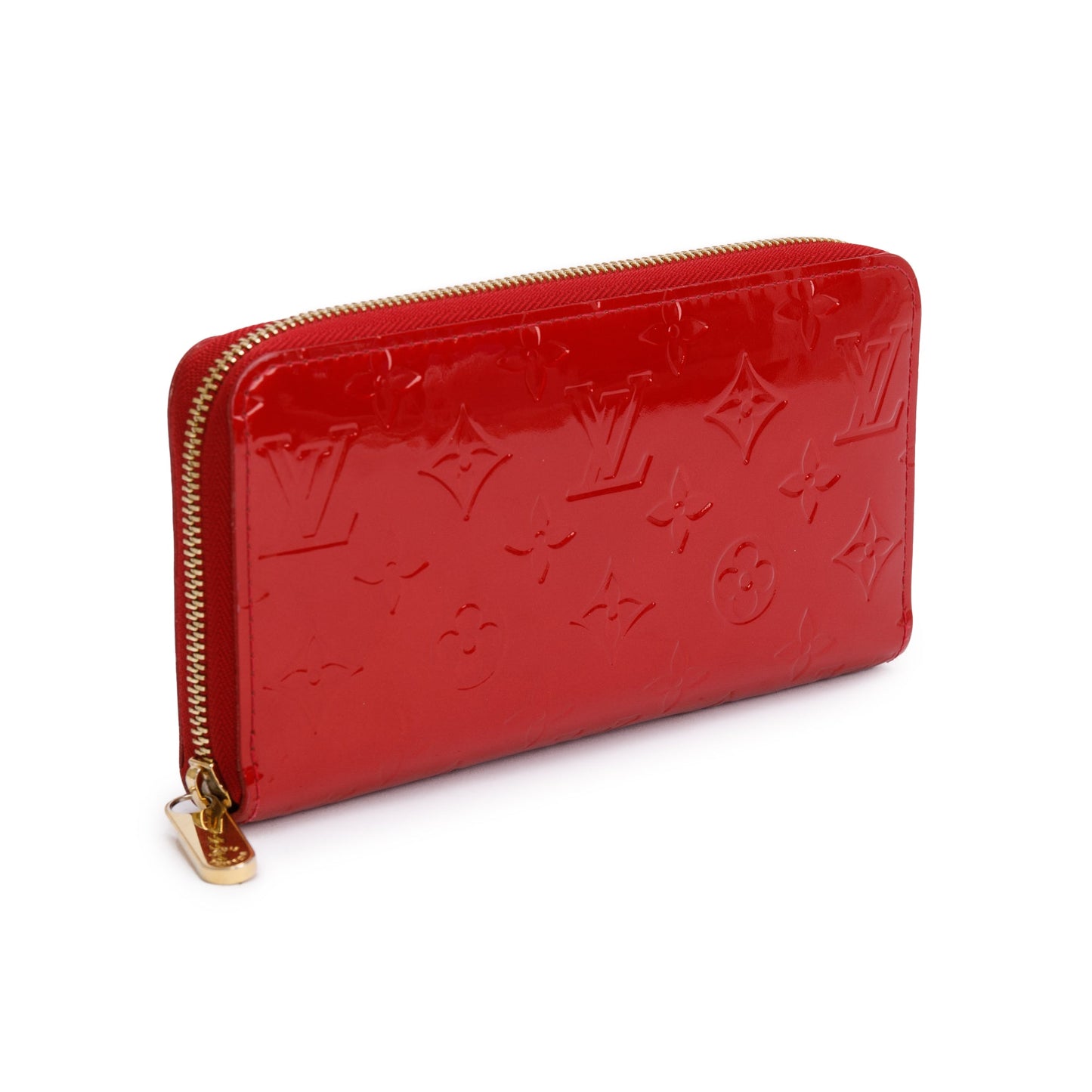 Louis Vuitton Red Vernis Leather Zippy Wallet