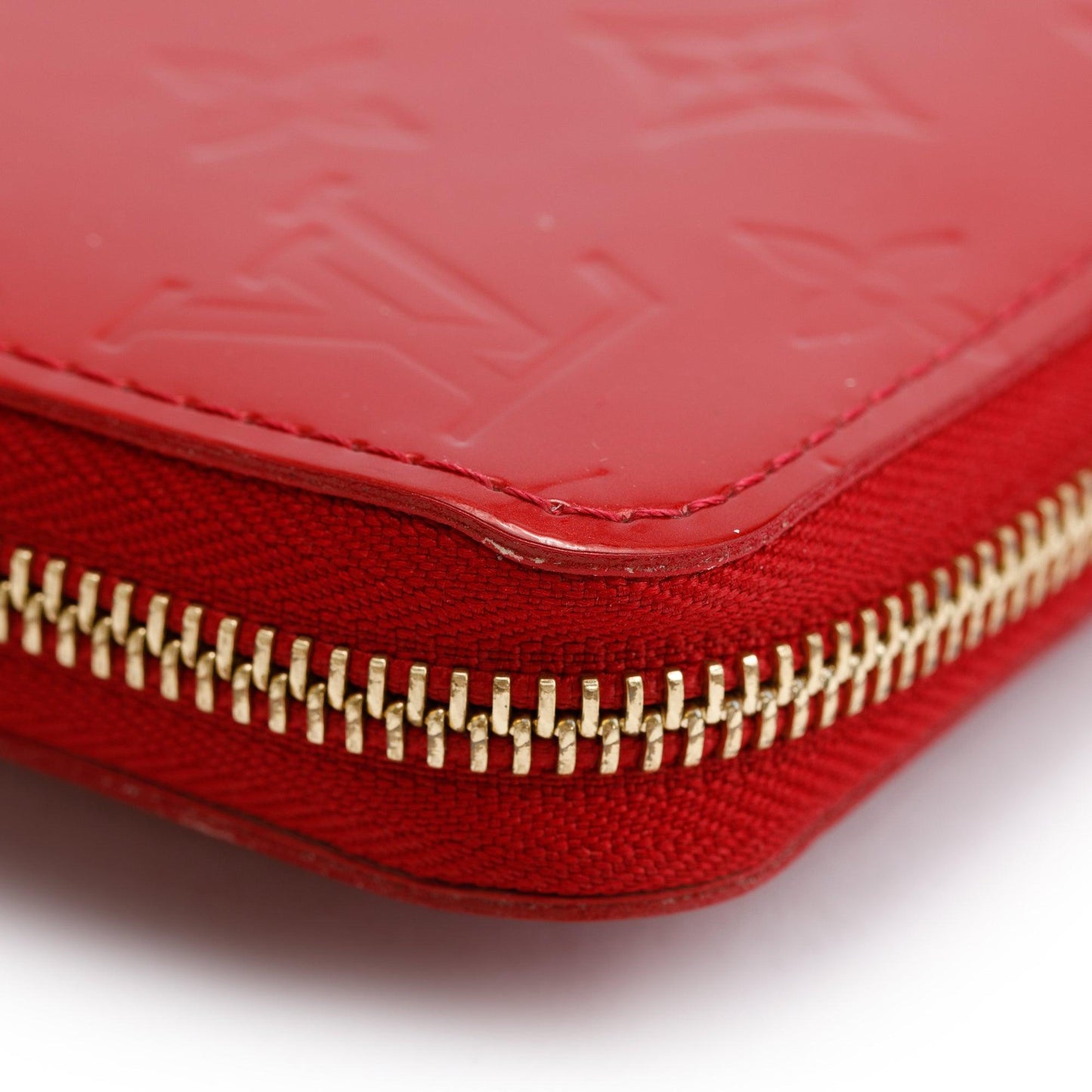 Louis Vuitton Red Vernis Leather Zippy Wallet