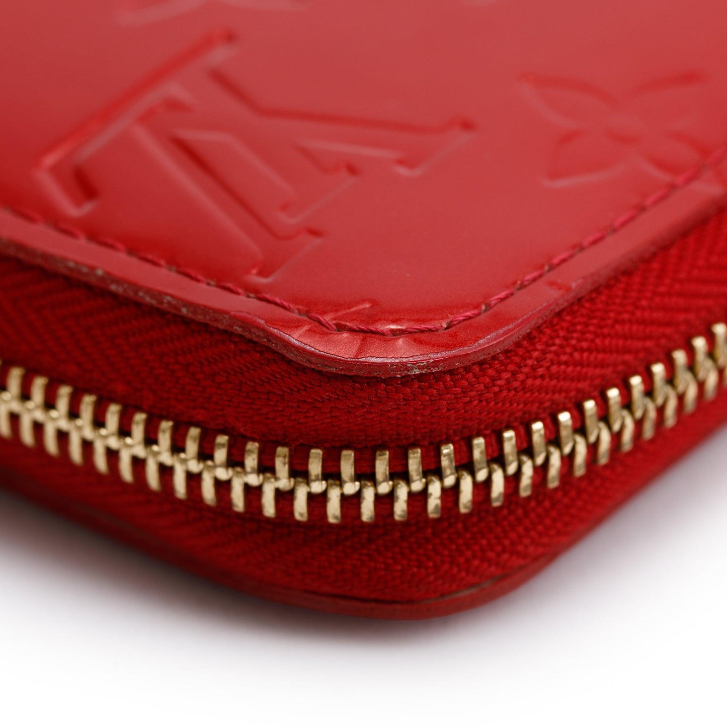 Louis Vuitton Red Vernis Leather Zippy Wallet