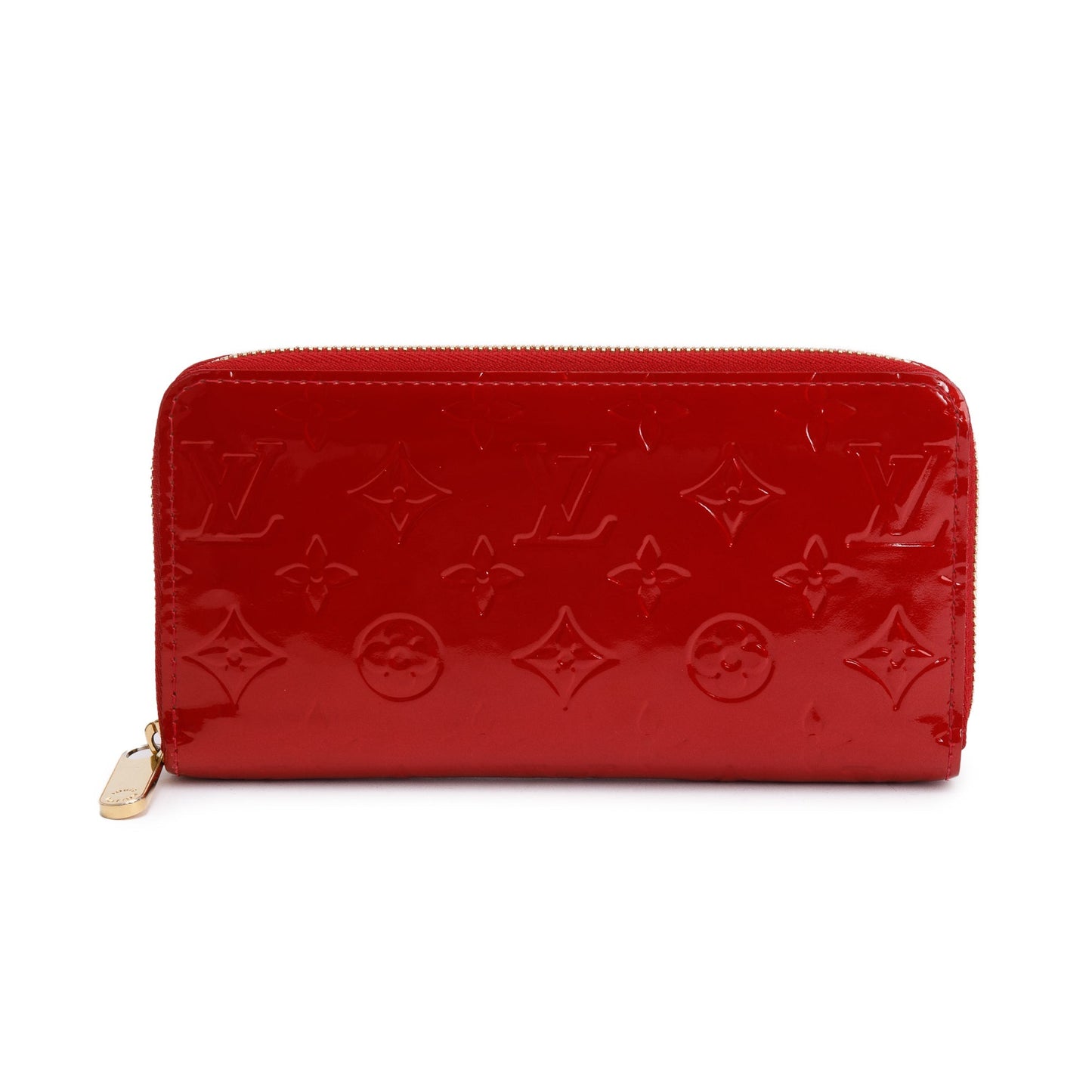 Louis Vuitton Red Vernis Leather Zippy Wallet