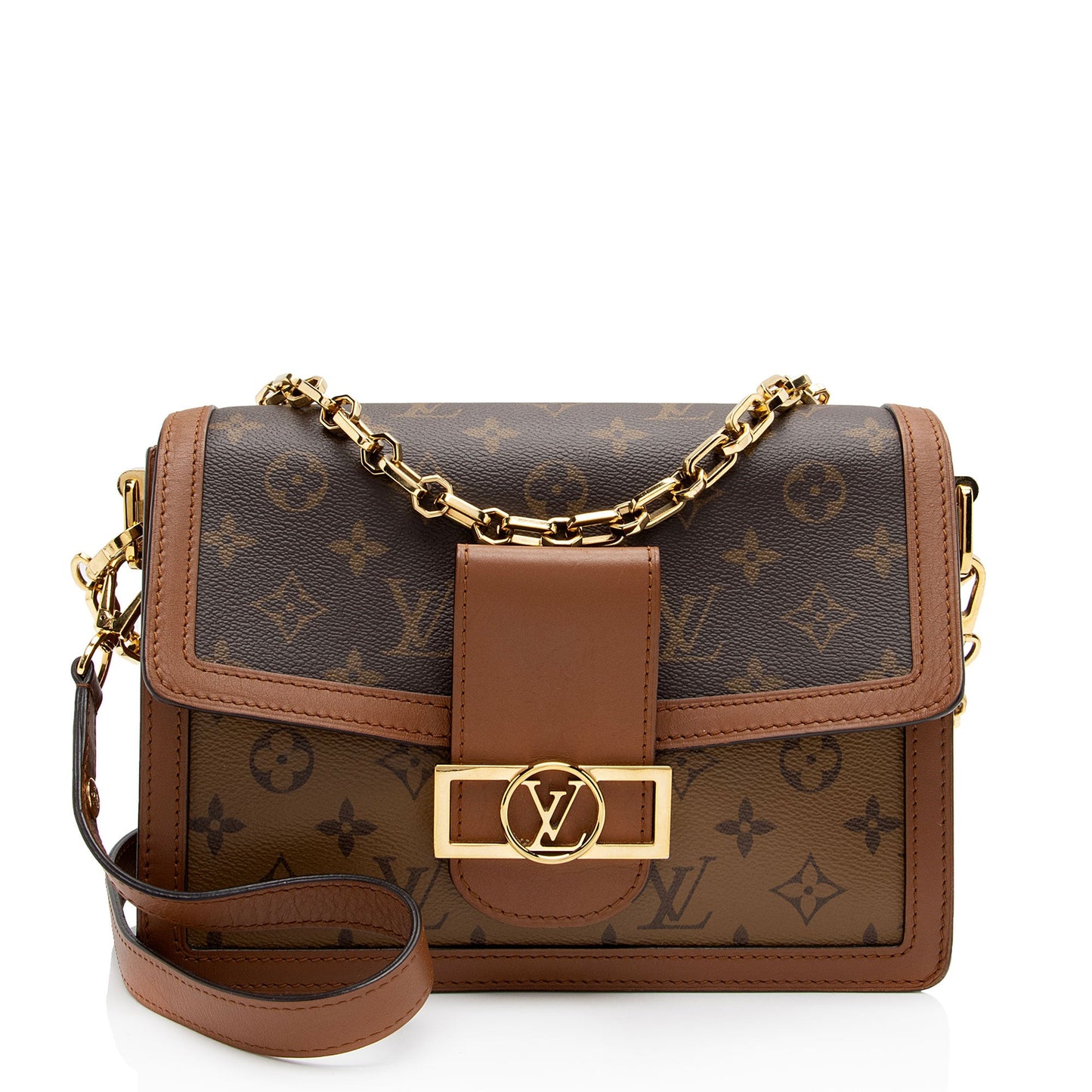 Louis Vuitton Reverse Monogram Dauphine MM Shoulder Bag (SHF-6RbLkp)