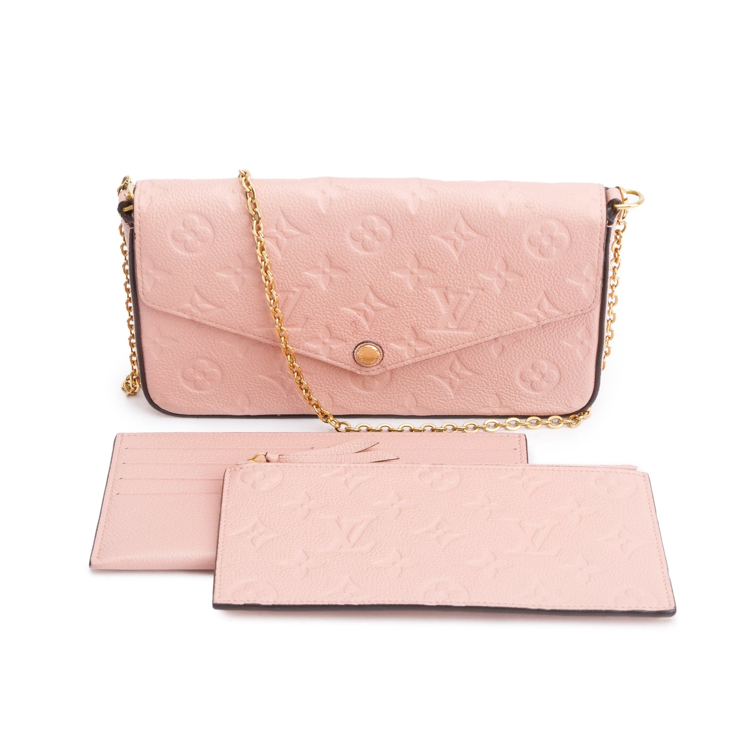 Louis Vuitton Rose Poudre Monogram Empreinte Leather Felicie Pochette