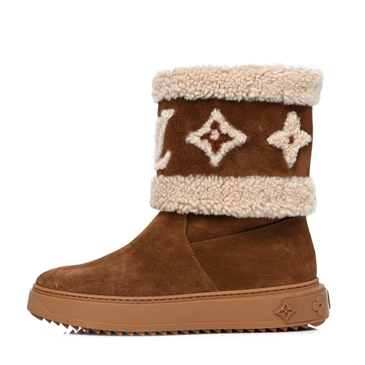 LOUIS VUITTON SUEDE CALFSKIN SHEARLING SNOWDROP ANKLE BOOTS