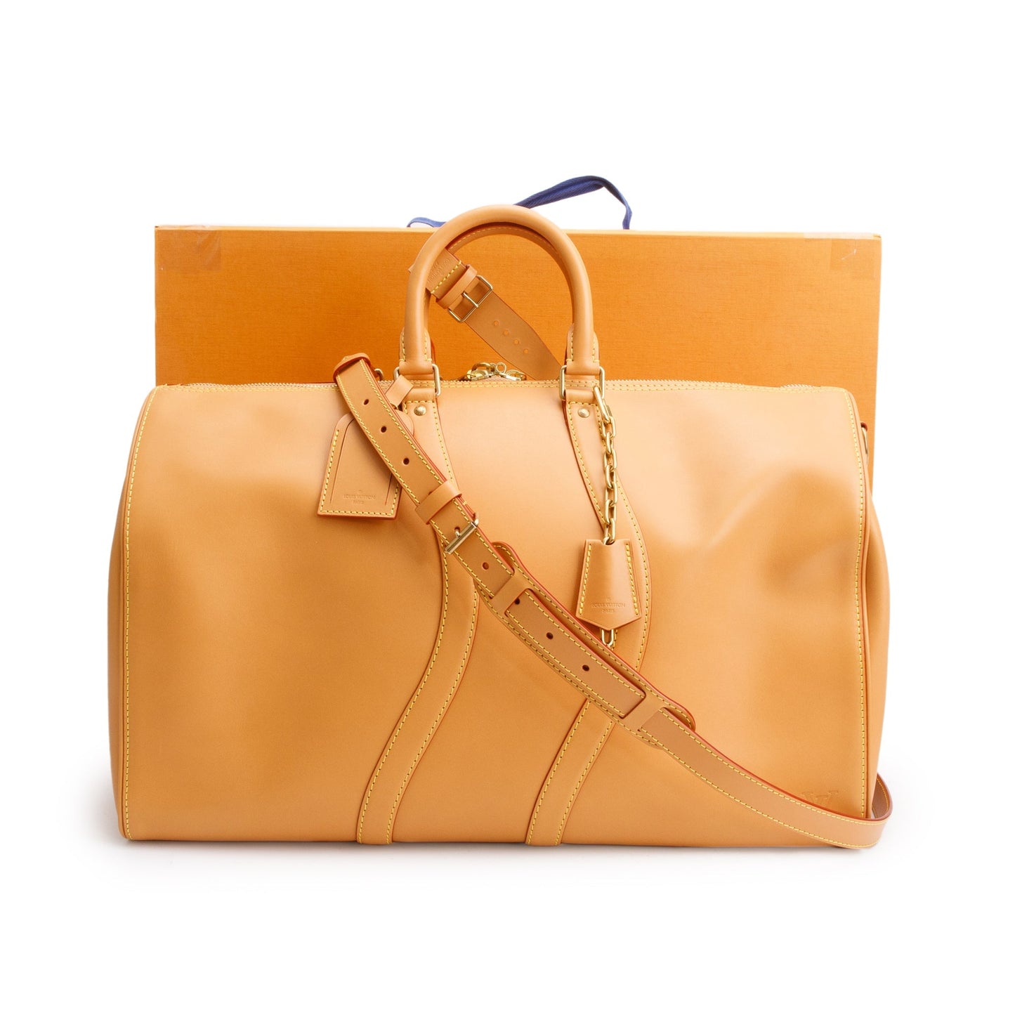 Louis Vuitton Tan Vachetta Leather Wavy Keepall Bandouliere 50