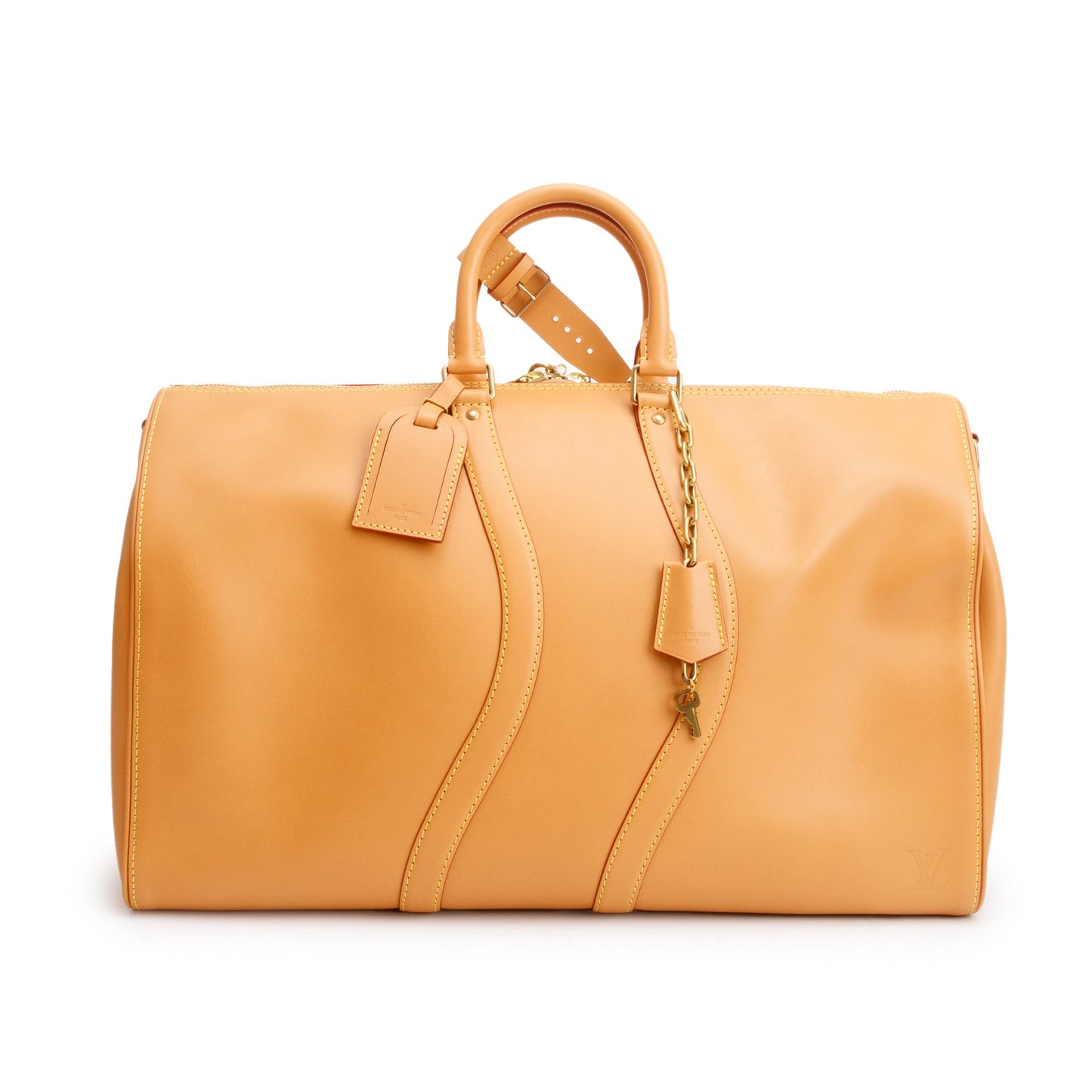 Louis Vuitton Tan Vachetta Leather Wavy Keepall Bandouliere 50