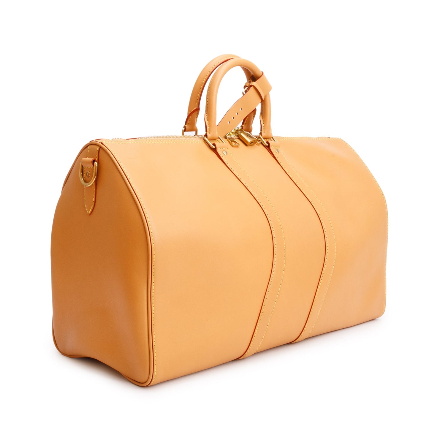 Louis Vuitton Tan Vachetta Leather Wavy Keepall Bandouliere 50