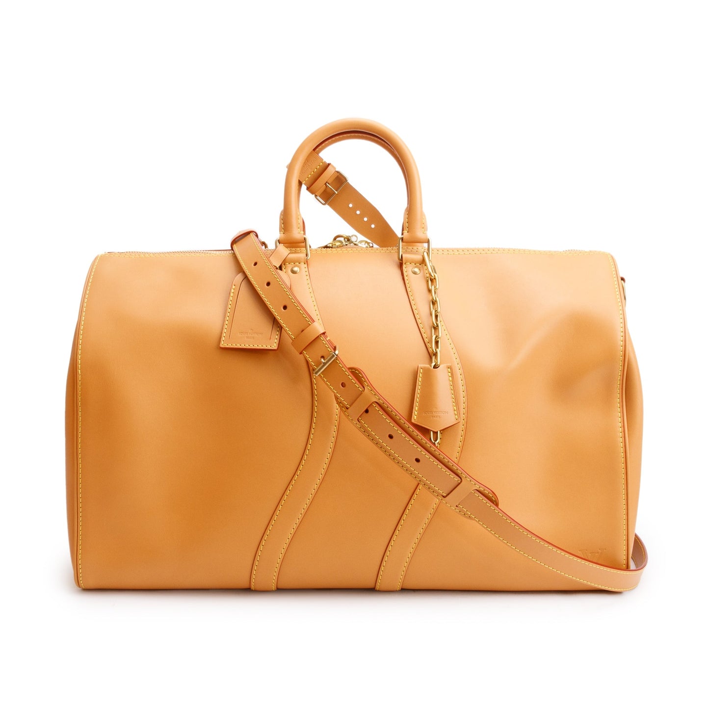 Louis Vuitton Tan Vachetta Leather Wavy Keepall Bandouliere 50