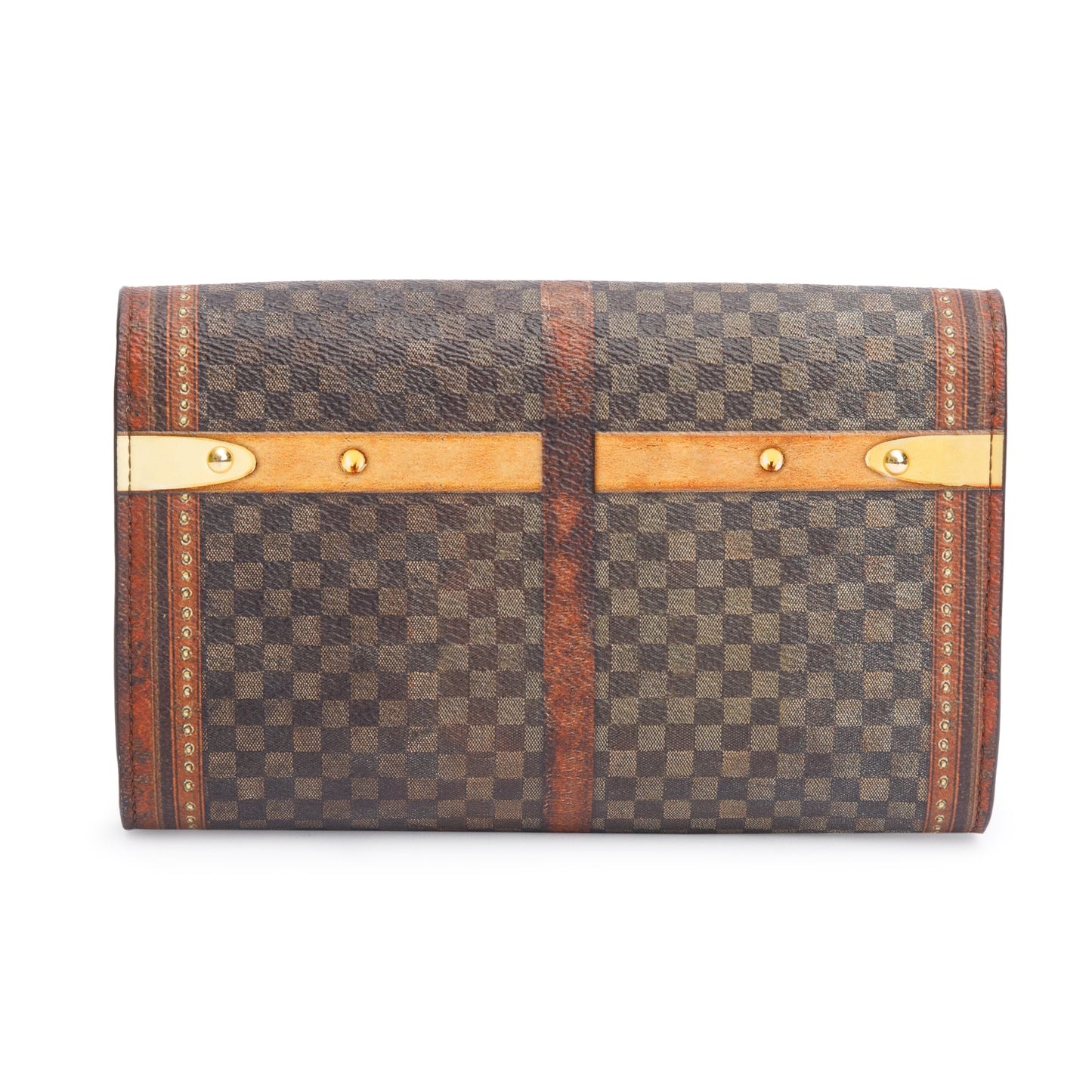 Louis Vuitton Transformed Damier Ebene Time Trunk Twist Chain Wallet