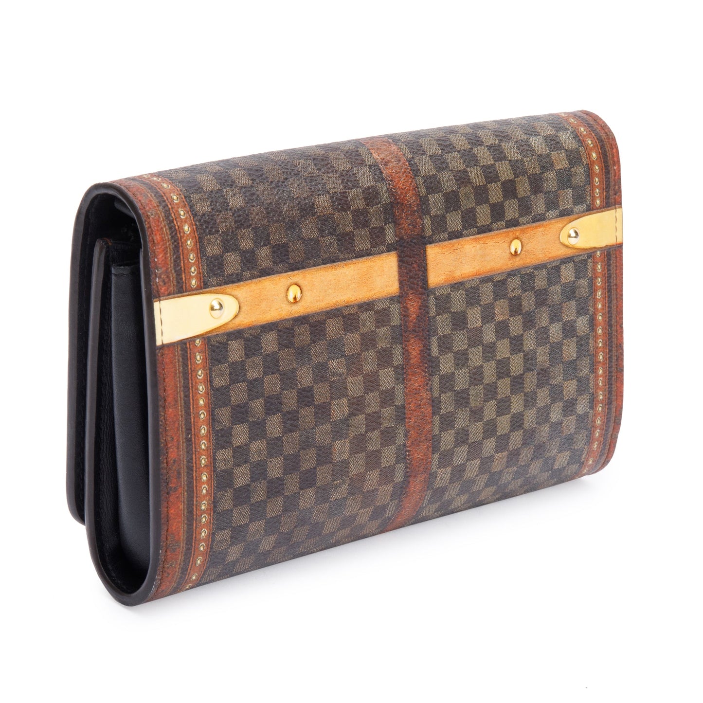 Louis Vuitton Transformed Damier Ebene Time Trunk Twist Chain Wallet