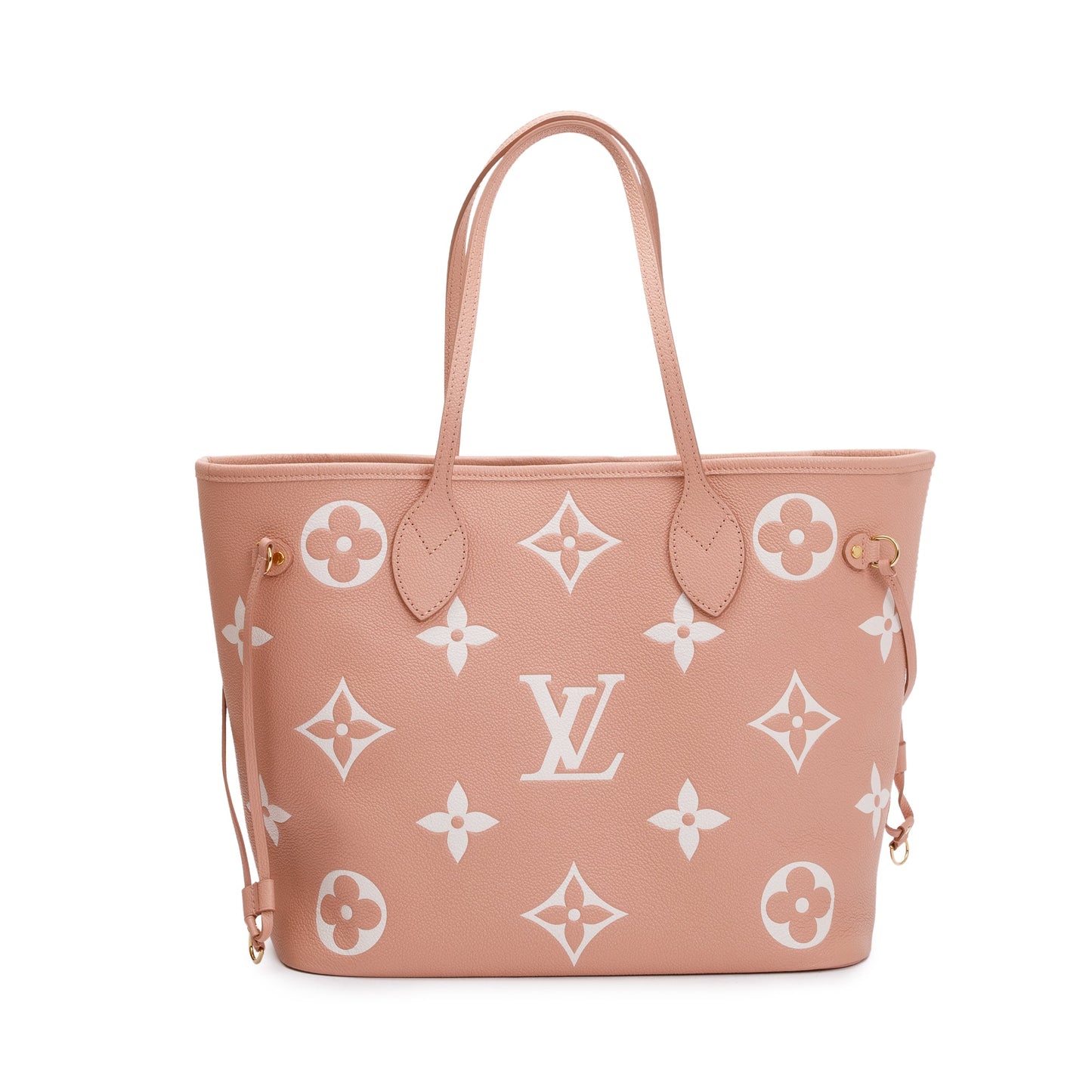 Louis Vuitton Trianon Pink Cream Monogram Giant Empreinte Leather Neverfull MM