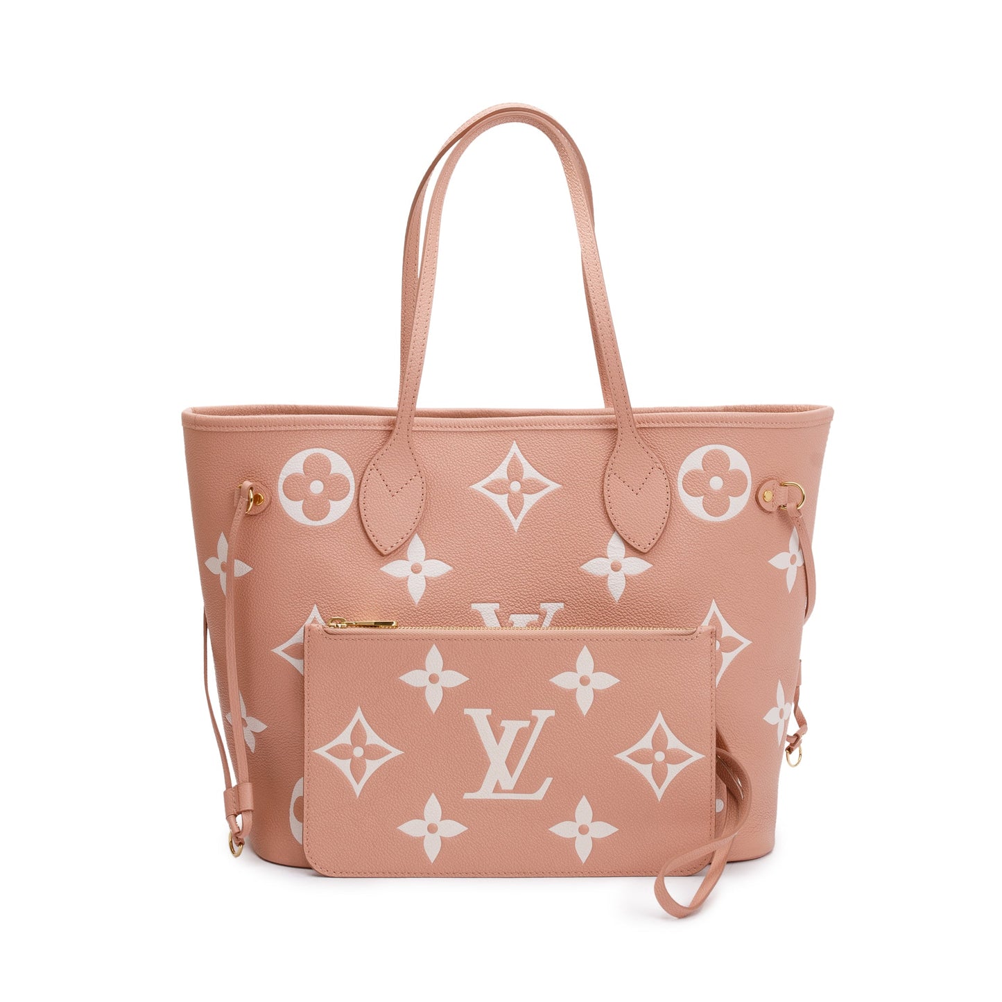 Louis Vuitton Trianon Pink Cream Monogram Giant Empreinte Leather Neverfull MM