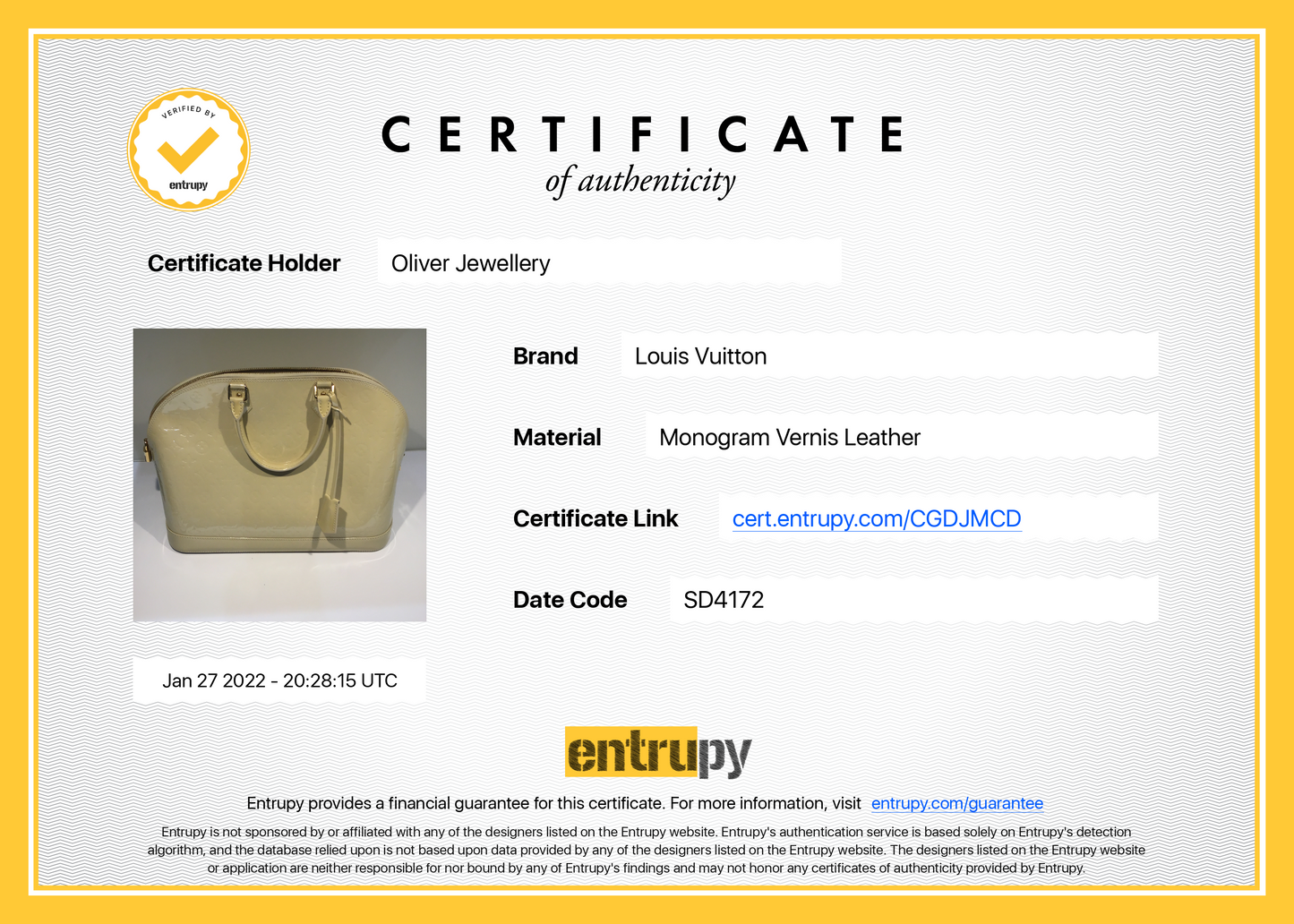 Louis Vuitton Vernis Alma GM