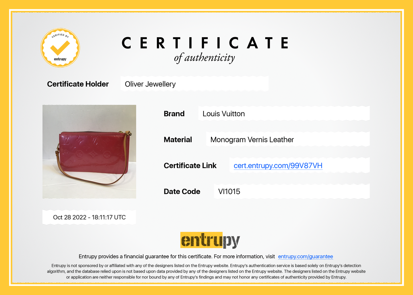 Louis Vuitton Vernis Lexington Pochette
