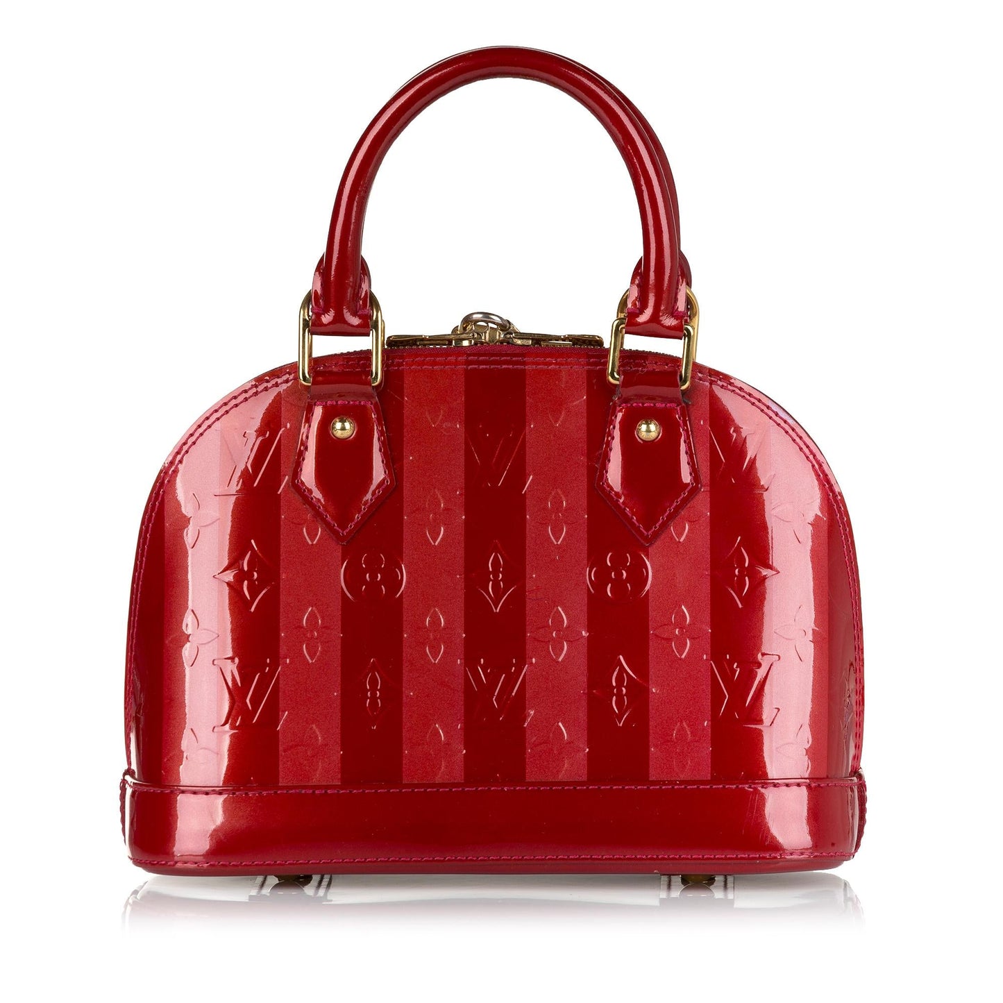 Louis Vuitton Vernis Rayures Alma BB (SHG-35013)