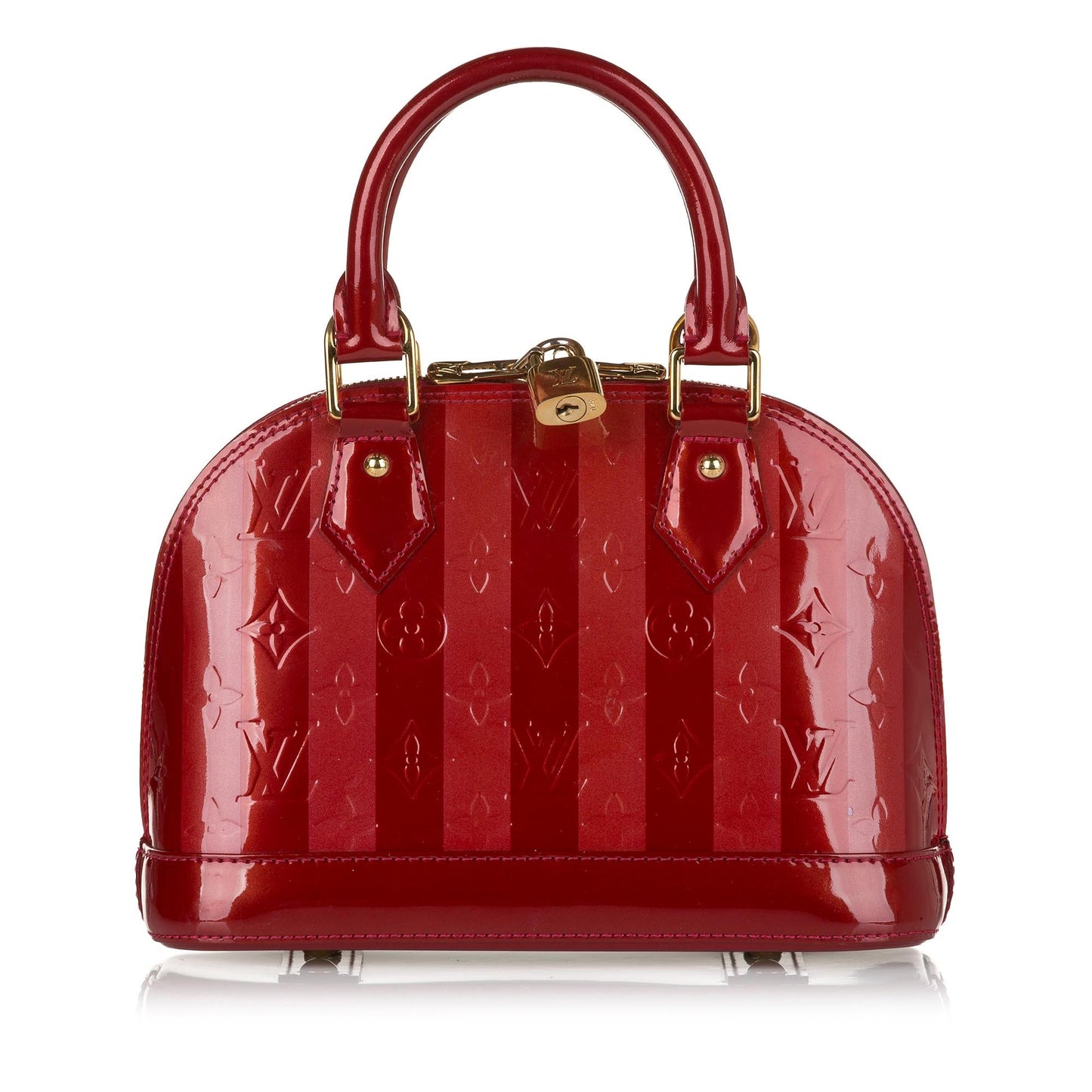 Louis Vuitton Vernis Rayures Alma BB (SHG-35013)