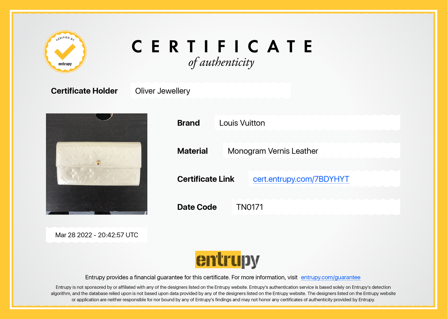 Louis Vuitton Vernis Sarah Wallet