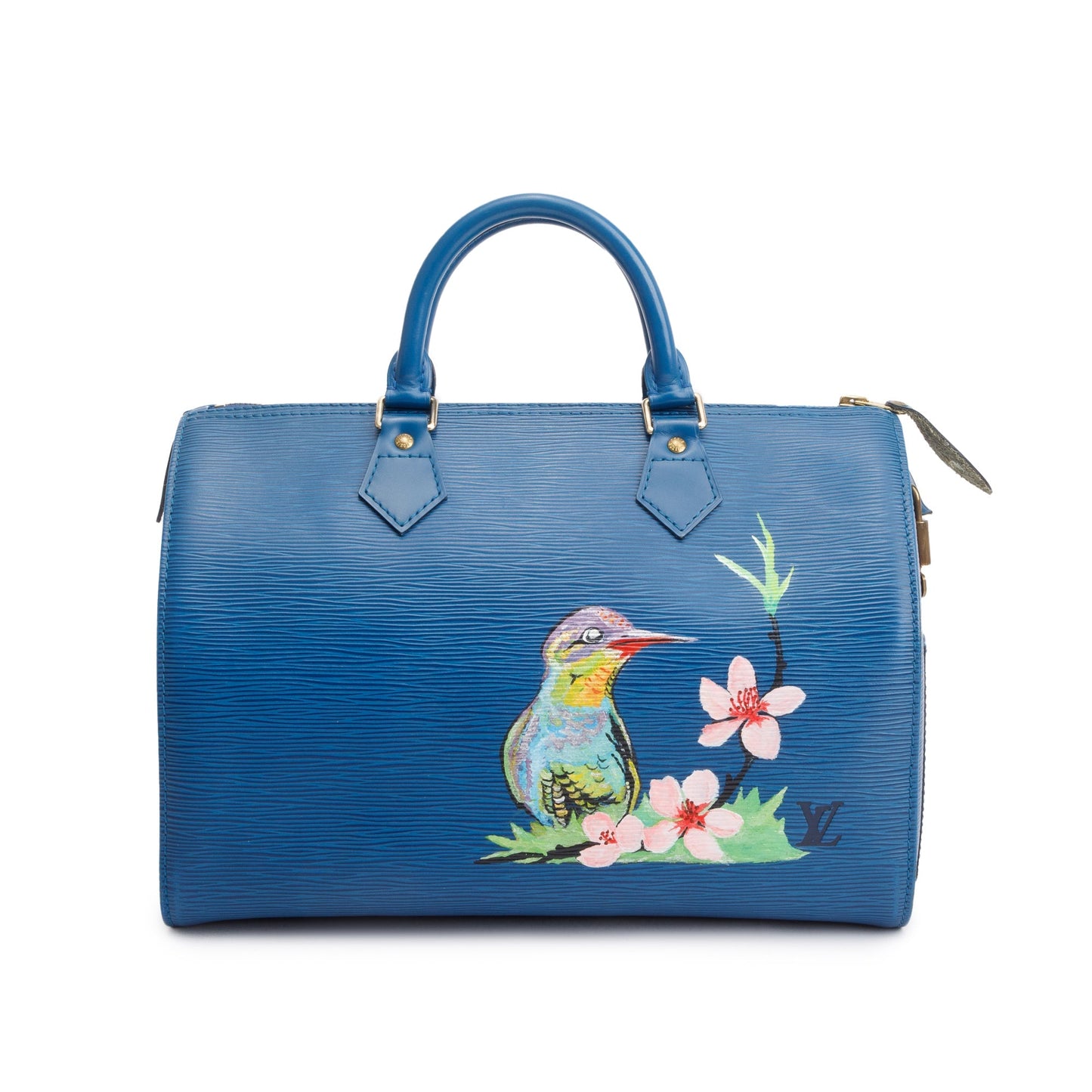 Louis Vuitton Vintage Blue Hand Painted Epi Leather Speedy 30