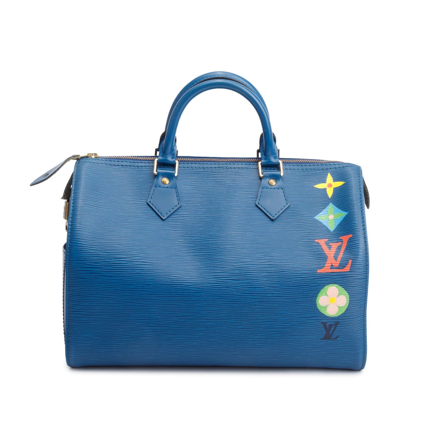 Louis Vuitton Vintage Blue Hand Painted Epi Leather Speedy 30