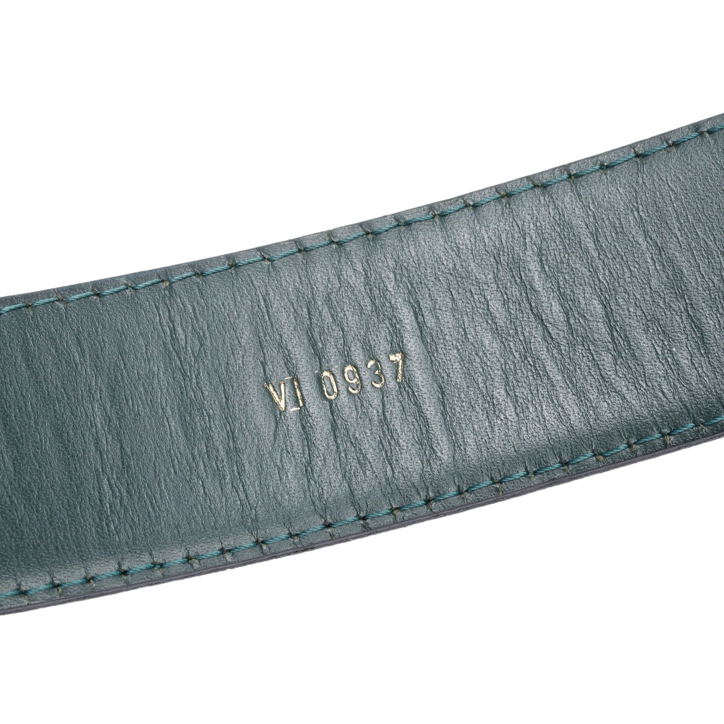 Louis Vuitton Vintage Green Taiga Leather Classic 30 MM Belt 85 34
