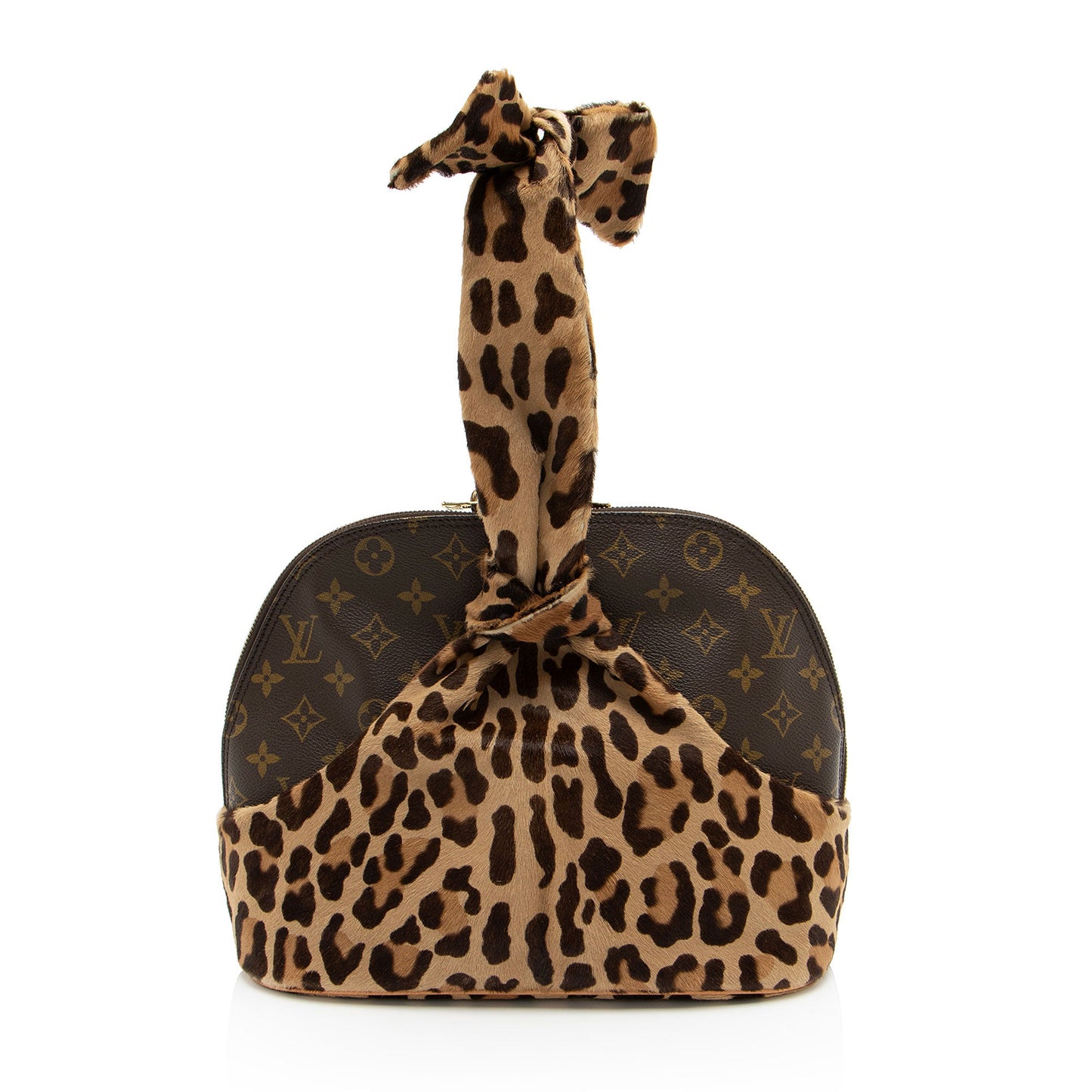 Louis Vuitton Vintage Limited Edition Monogram Canvas Leopard Pony Hair Alaia Alma Satchel (SHF-vCxD54)